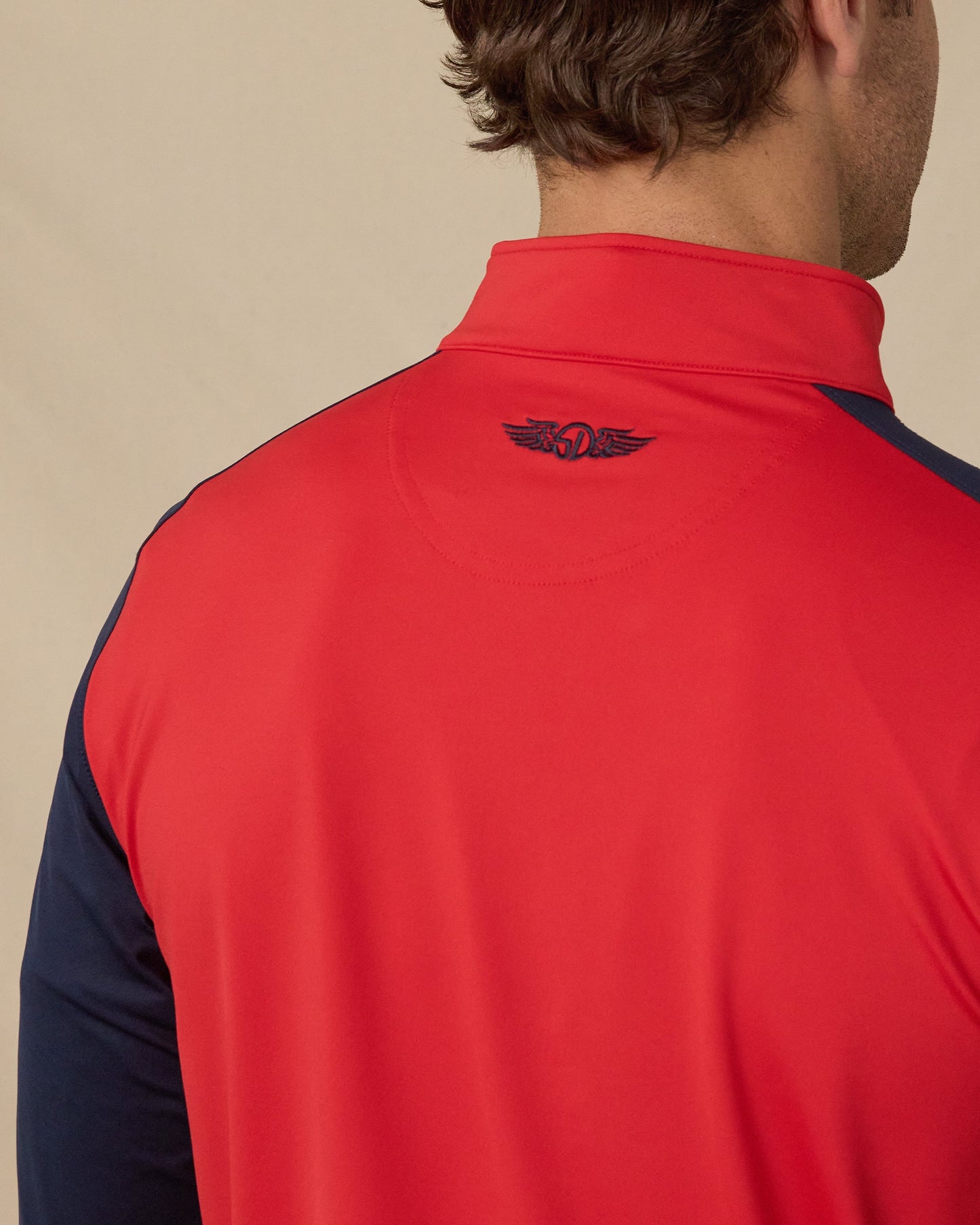 Straight Down Falcon Quarter Zip - Flag Red