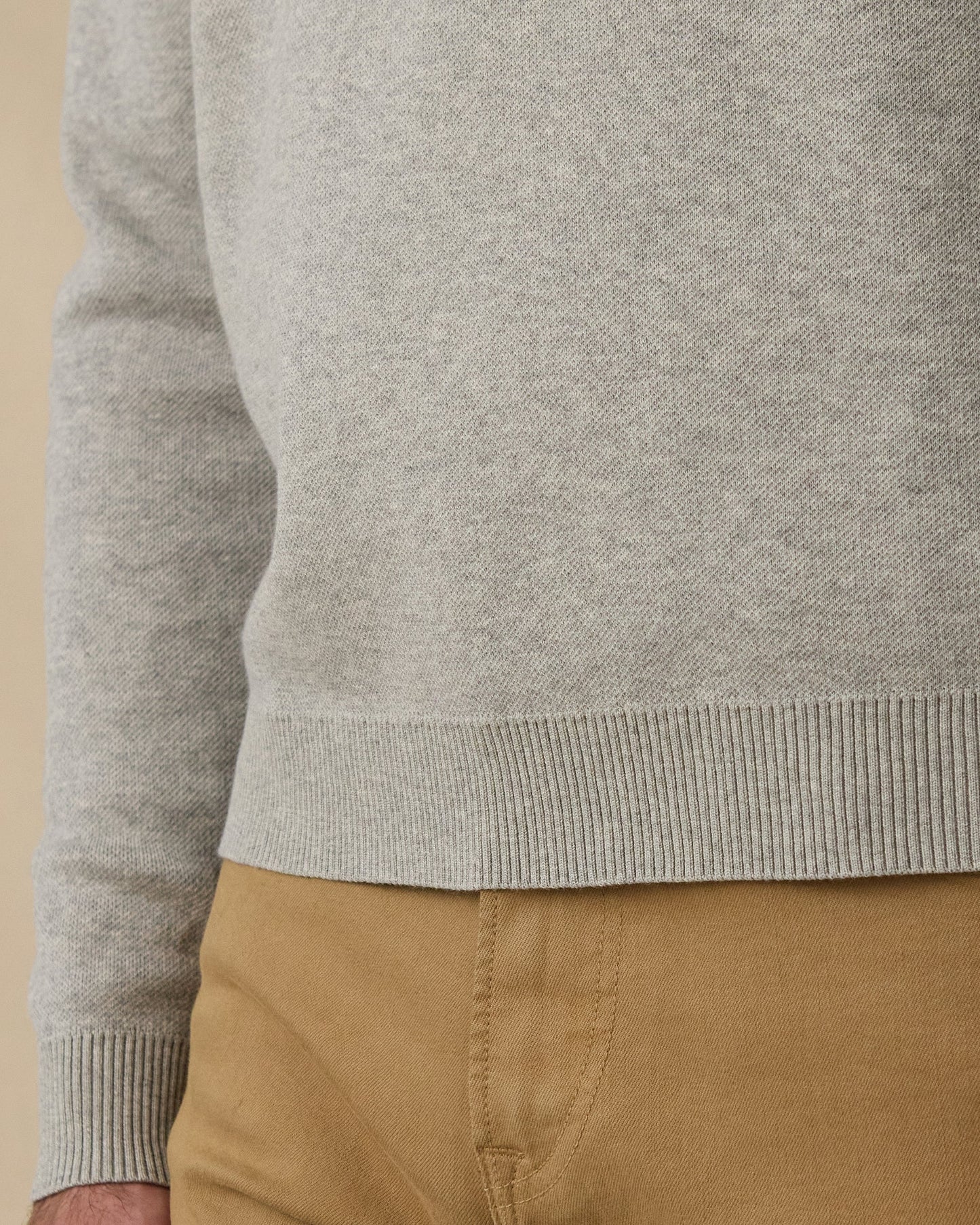Straight Down Wallace V-Neck Sweater - Light Grey Heather