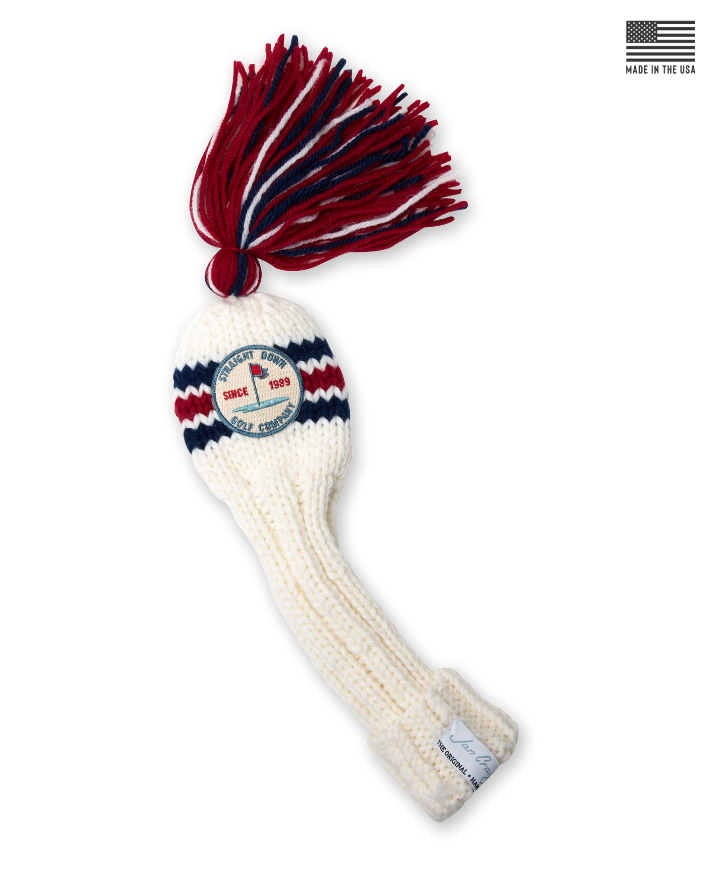 Straight Down Fairway Tassel Headcover - Red White Blue