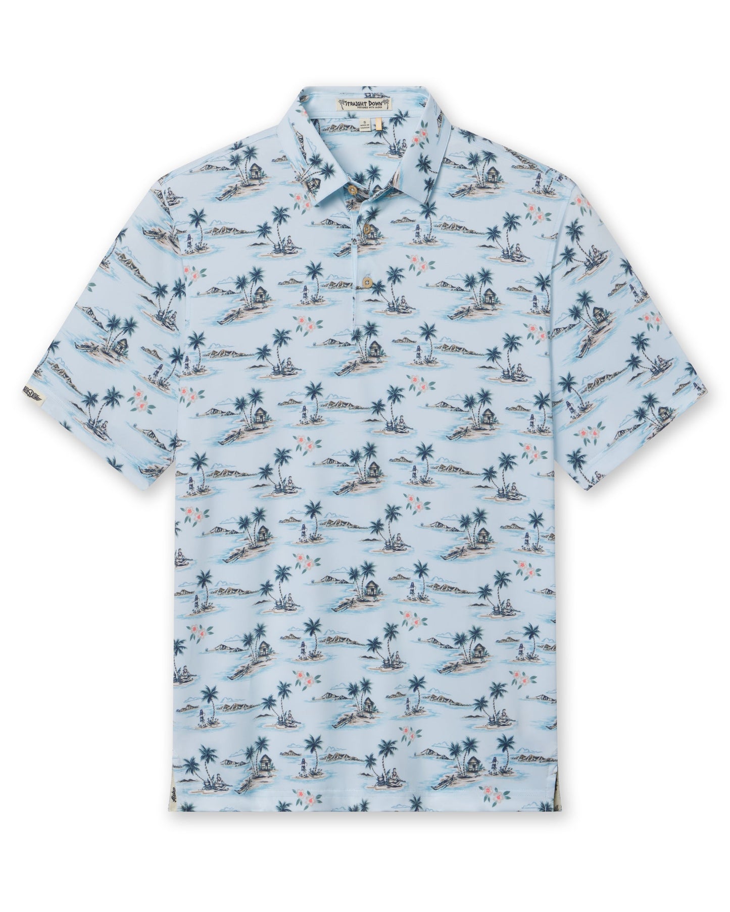 Straight Down Land Of Aloha Polo - Sea Spray