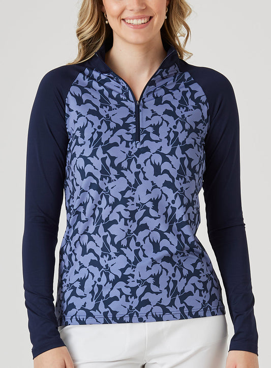 Straight Down Mabel Quarter Zip - New Indigo