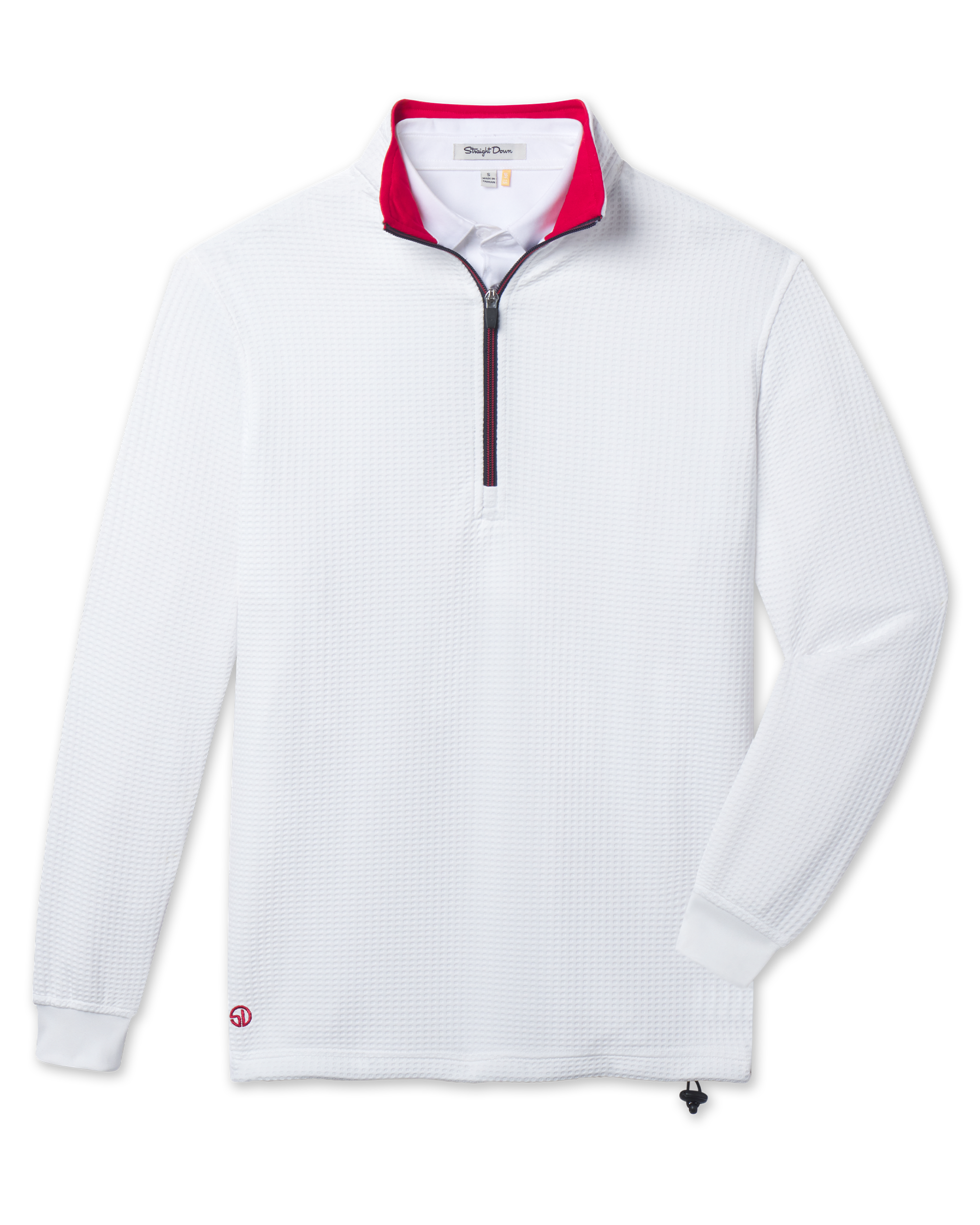 Straight Down Optic Quarter Zip - White / Flag Red / New Indigo