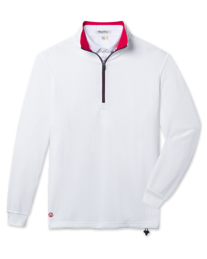 Straight Down Optic Quarter Zip - White / Flag Red / New Indigo