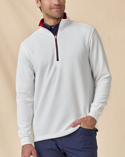 Straight Down Optic Quarter Zip - White / Flag Red / New Indigo