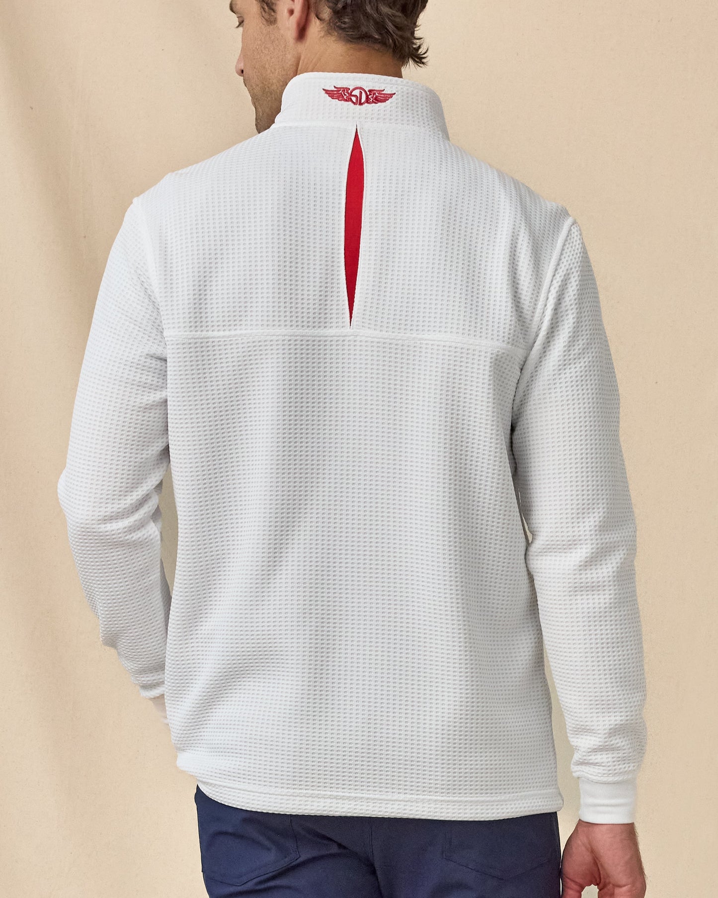 Straight Down Optic Quarter Zip - White / Flag Red / New Indigo