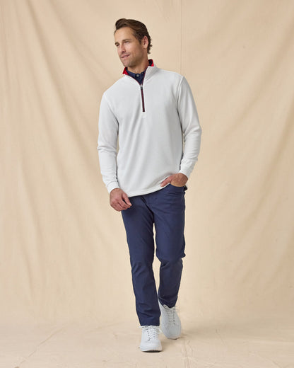 Straight Down Optic Quarter Zip - White / Flag Red / New Indigo