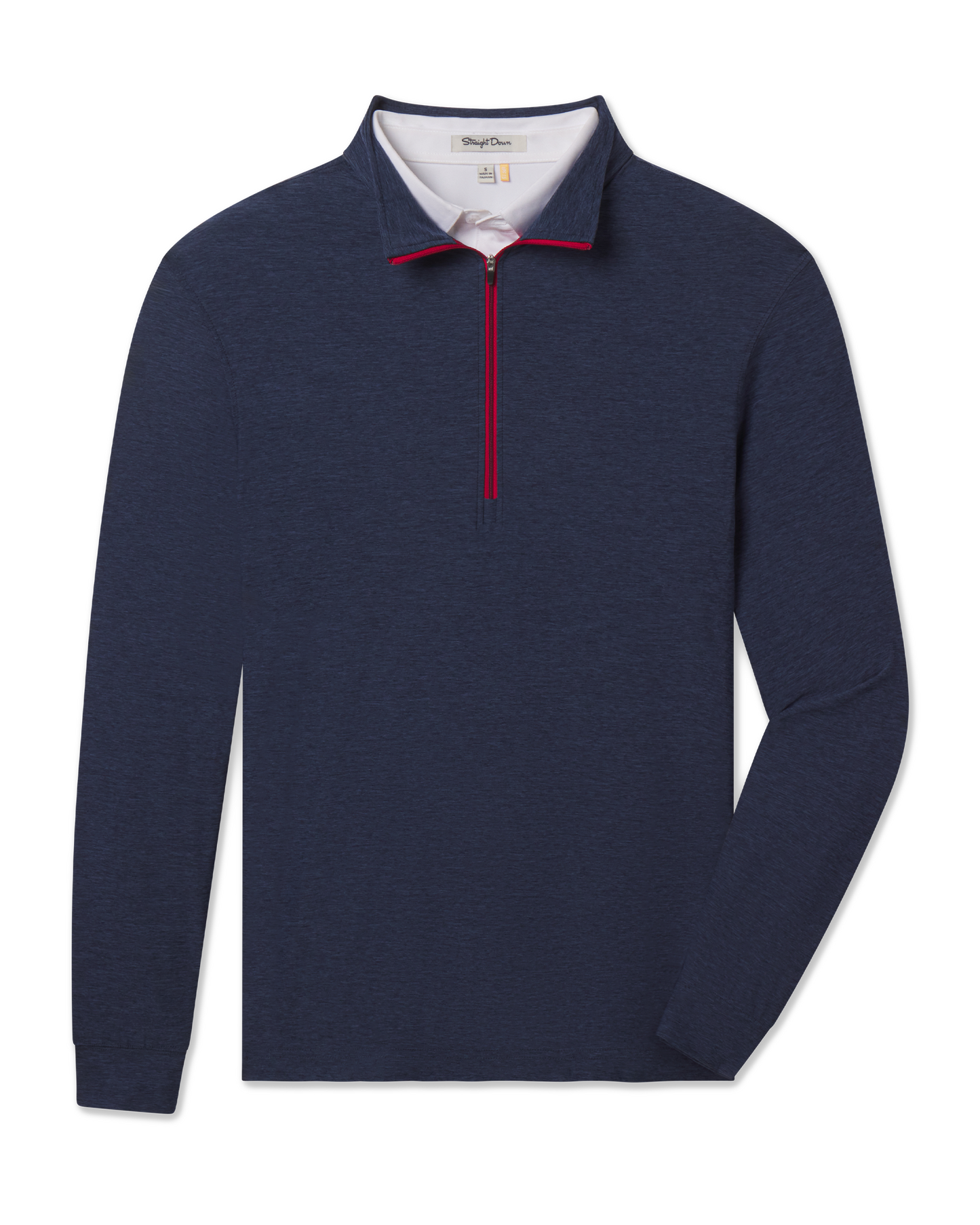 Straight Down Crusher Quarter Zip - Navy / Flag Red