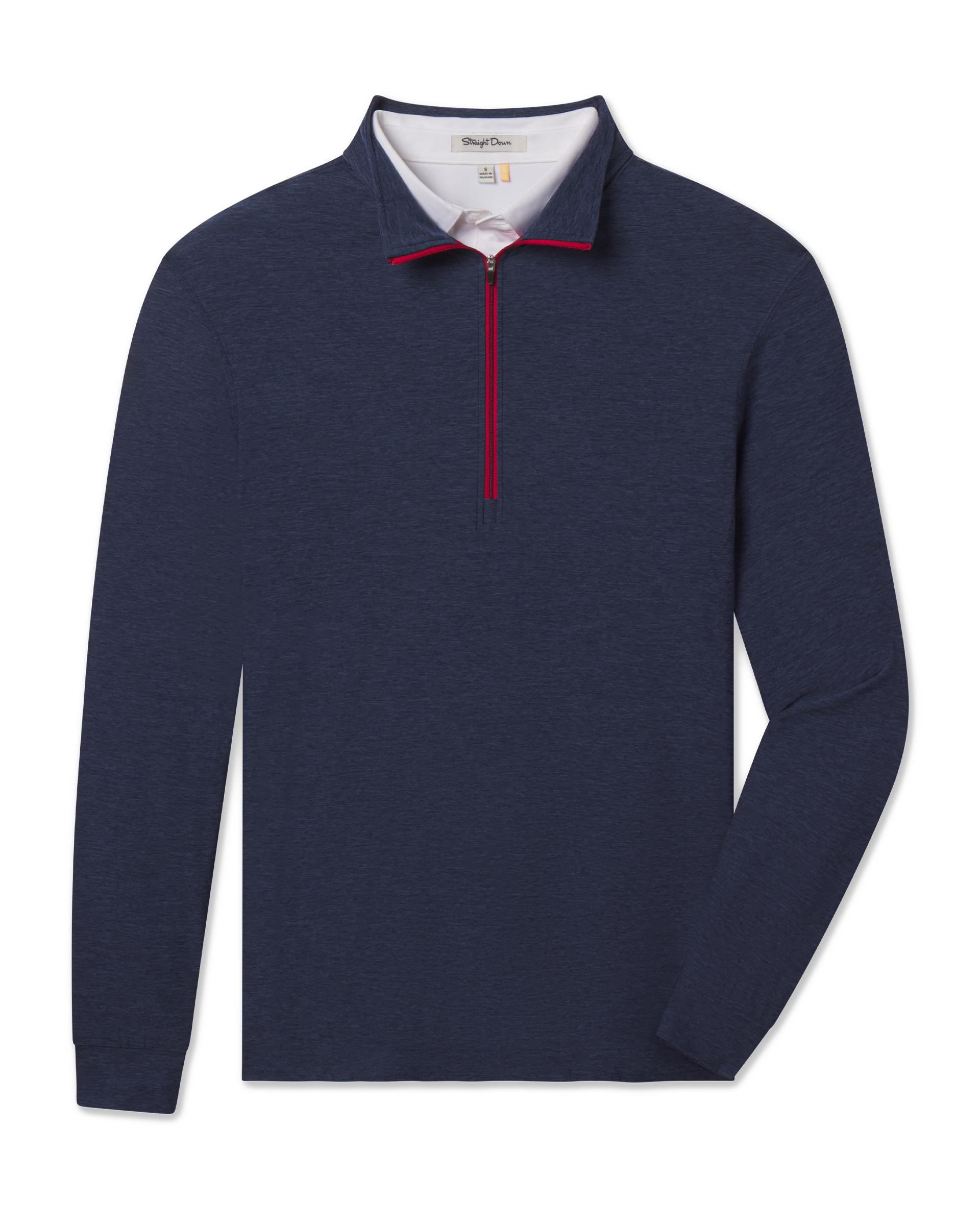 Straight Down Crusher Quarter Zip - Navy / Flag Red