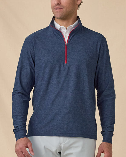 Straight Down Crusher Quarter Zip - Navy / Flag Red