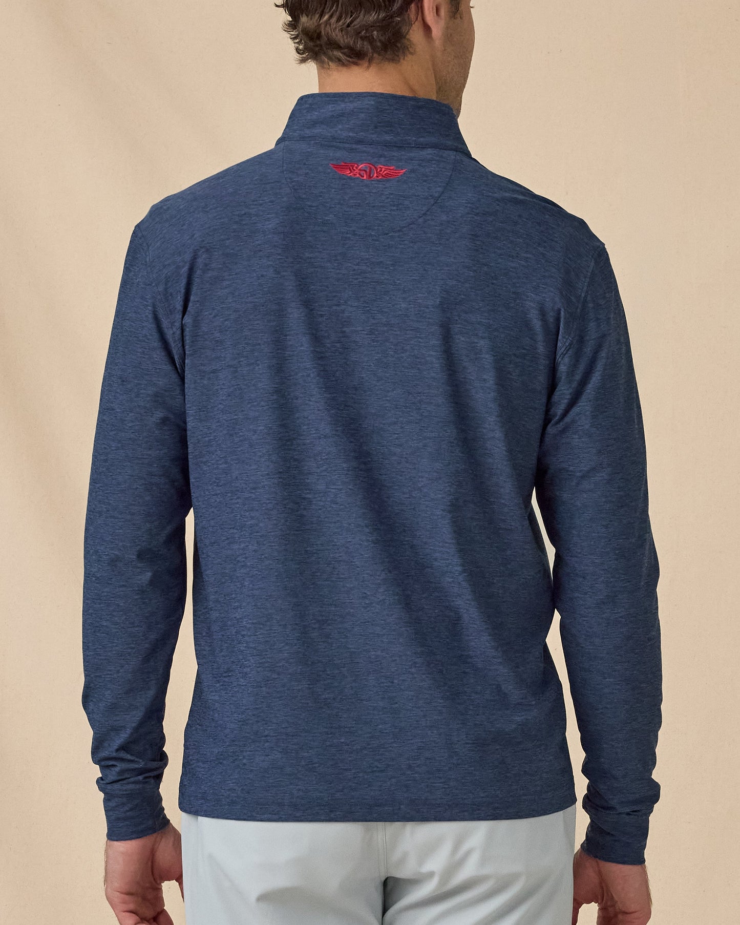 Straight Down Crusher Quarter Zip - Navy / Flag Red