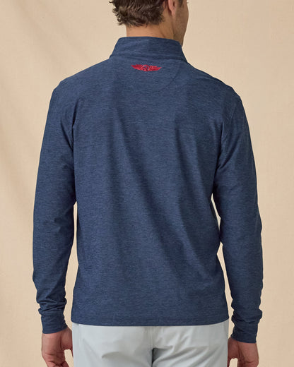 Straight Down Crusher Quarter Zip - Navy / Flag Red