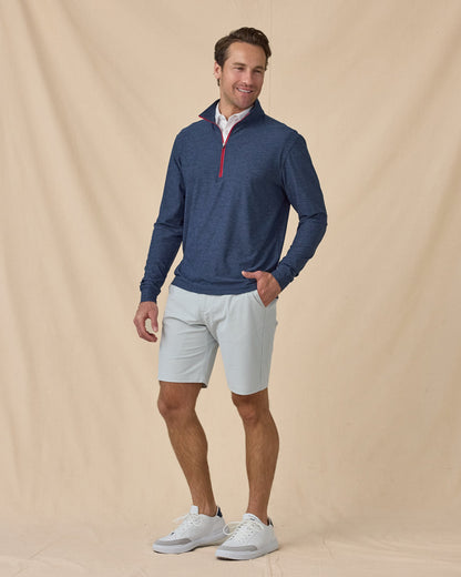 Straight Down Crusher Quarter Zip - Navy / Flag Red