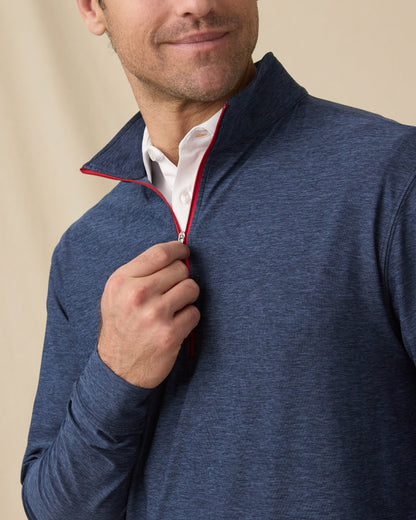 Straight Down Crusher Quarter Zip - Navy / Flag Red