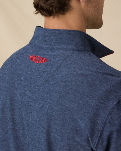 Straight Down Crusher Quarter Zip - Navy / Flag Red