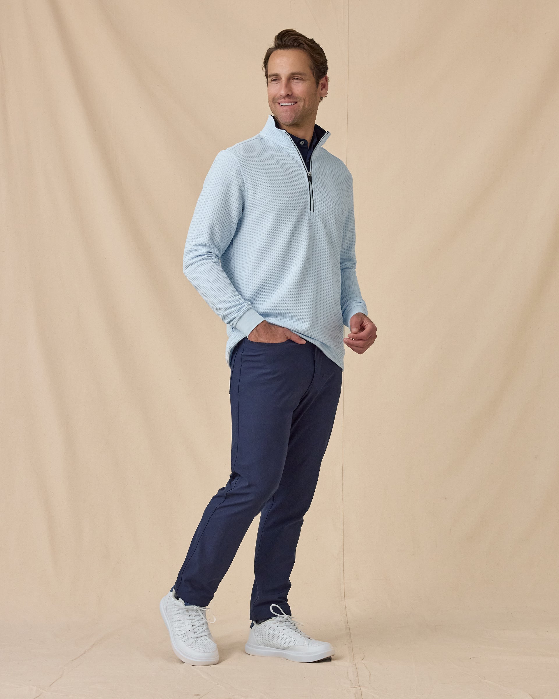 Straight Down Optic Quarter Zip - Nantucket