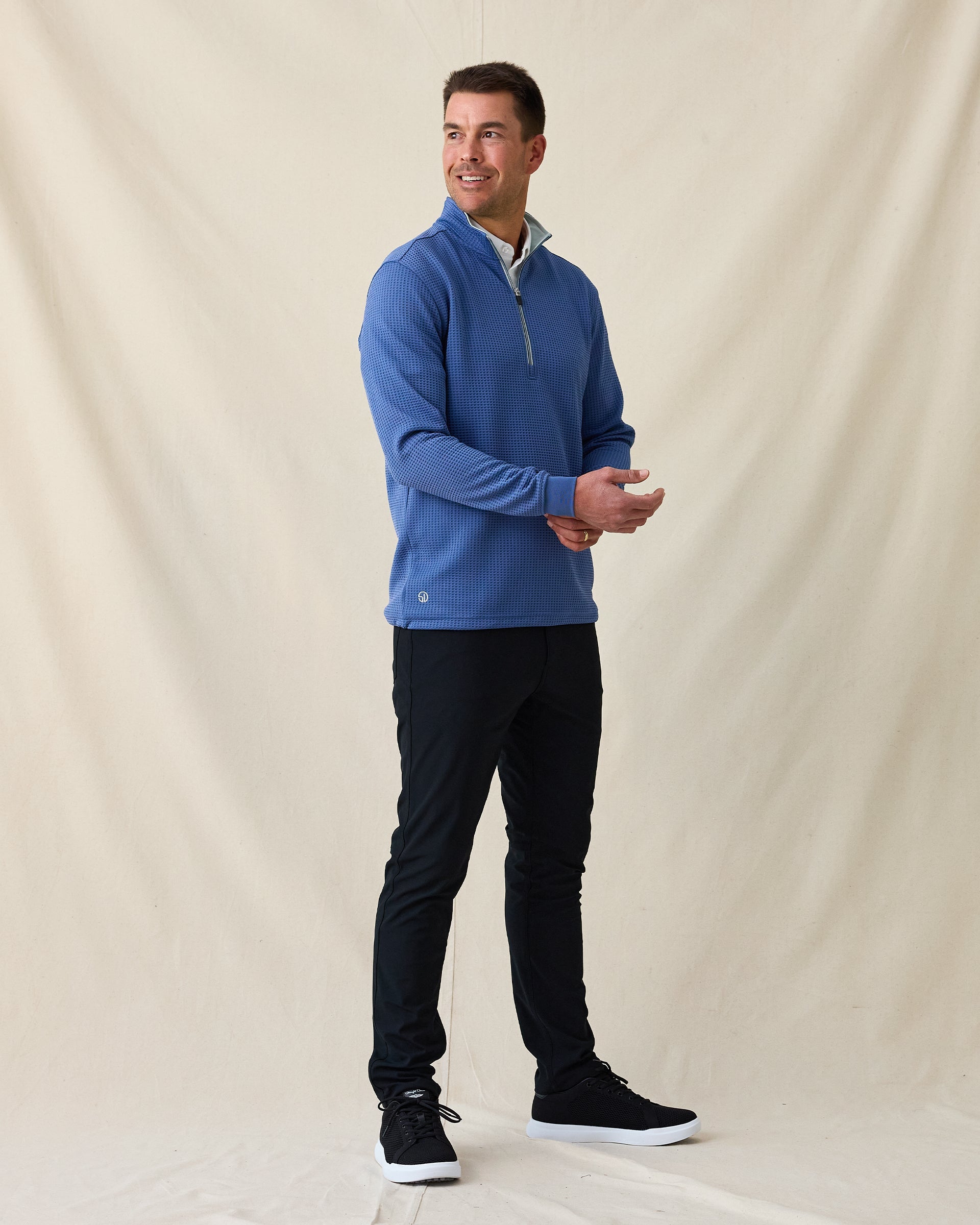 Straight Down Optic Quarter Zip - Moonlight