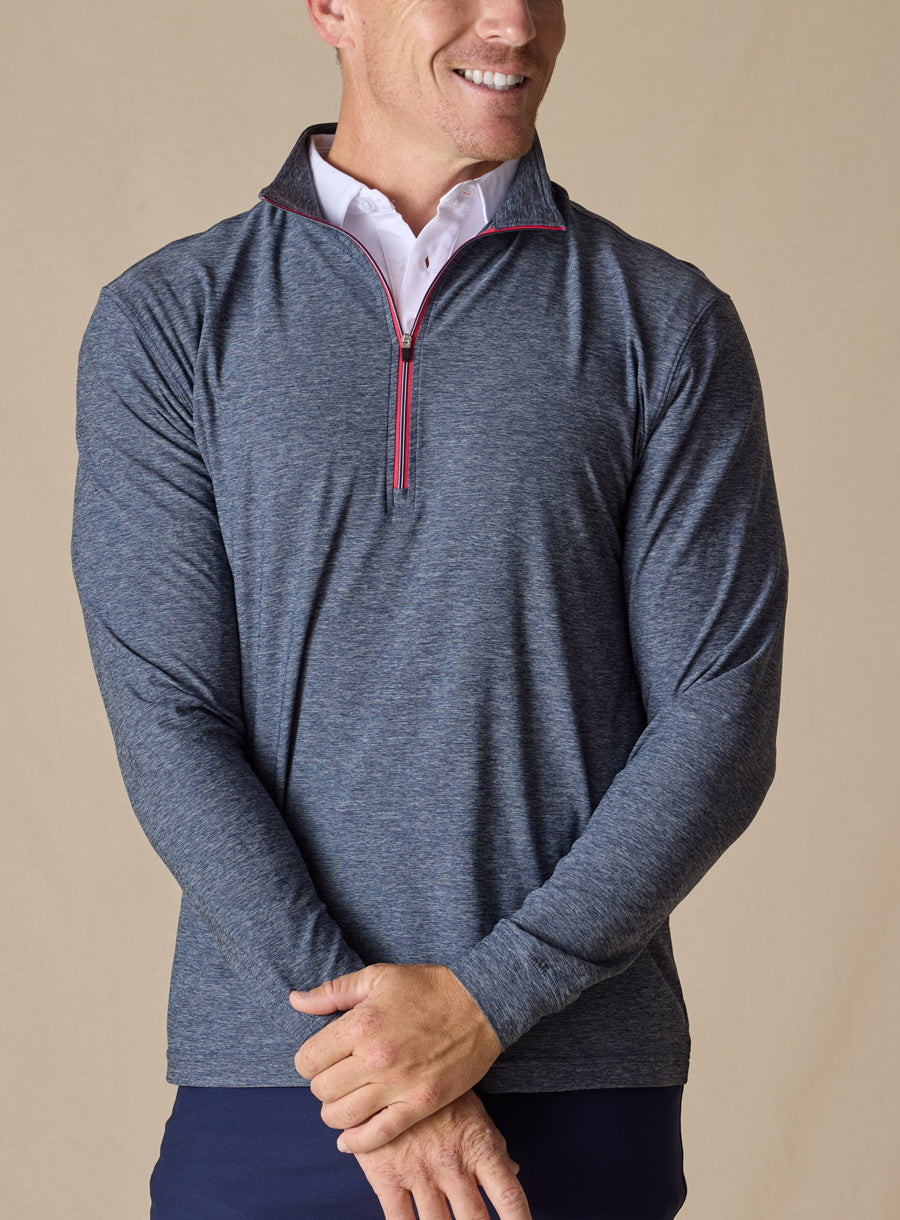 Straight Down Crusher Quarter Zip - New Indigo