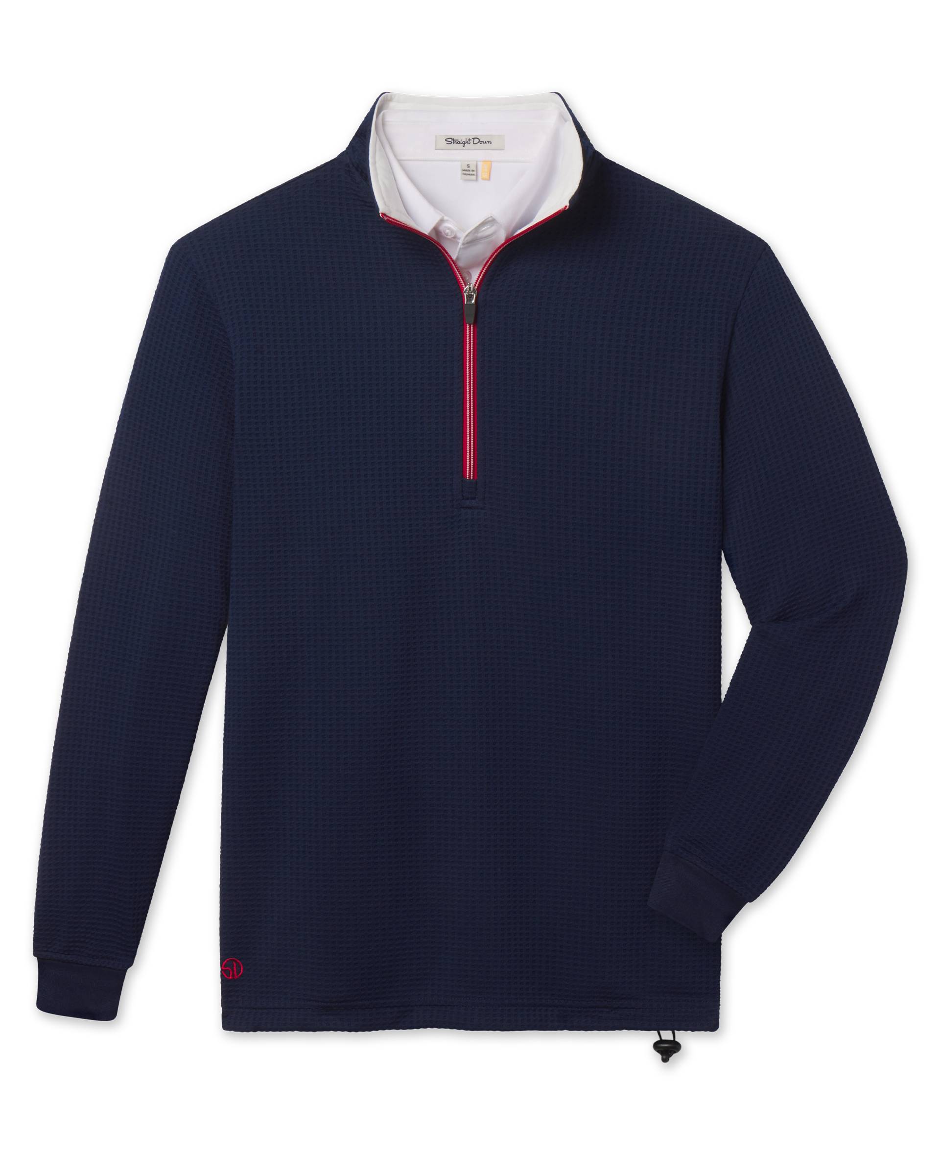 Straight Down Optic Quarter Zip - New Indigo / White / Flag Red