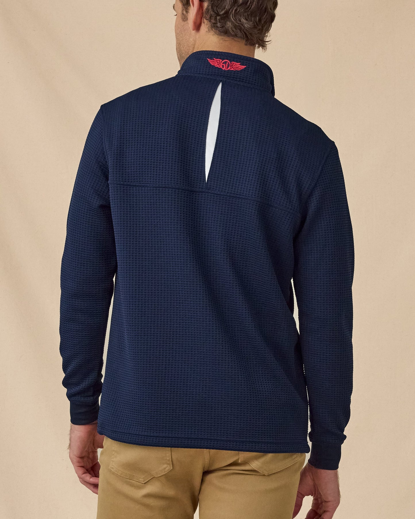 Straight Down Optic Quarter Zip - New Indigo / White / Flag Red