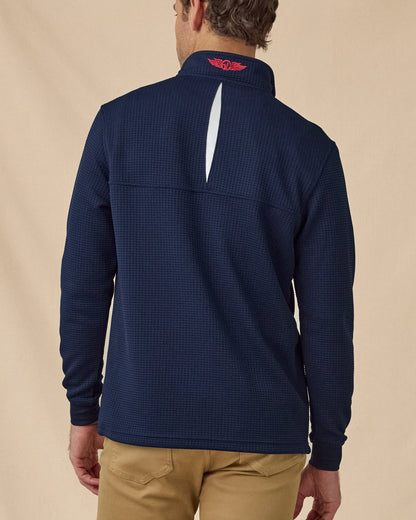 Straight Down Optic Quarter Zip - New Indigo / White / Flag Red