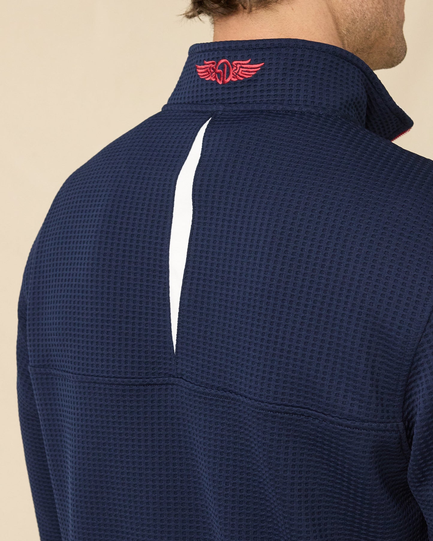 Straight Down Optic Quarter Zip - New Indigo / White / Flag Red