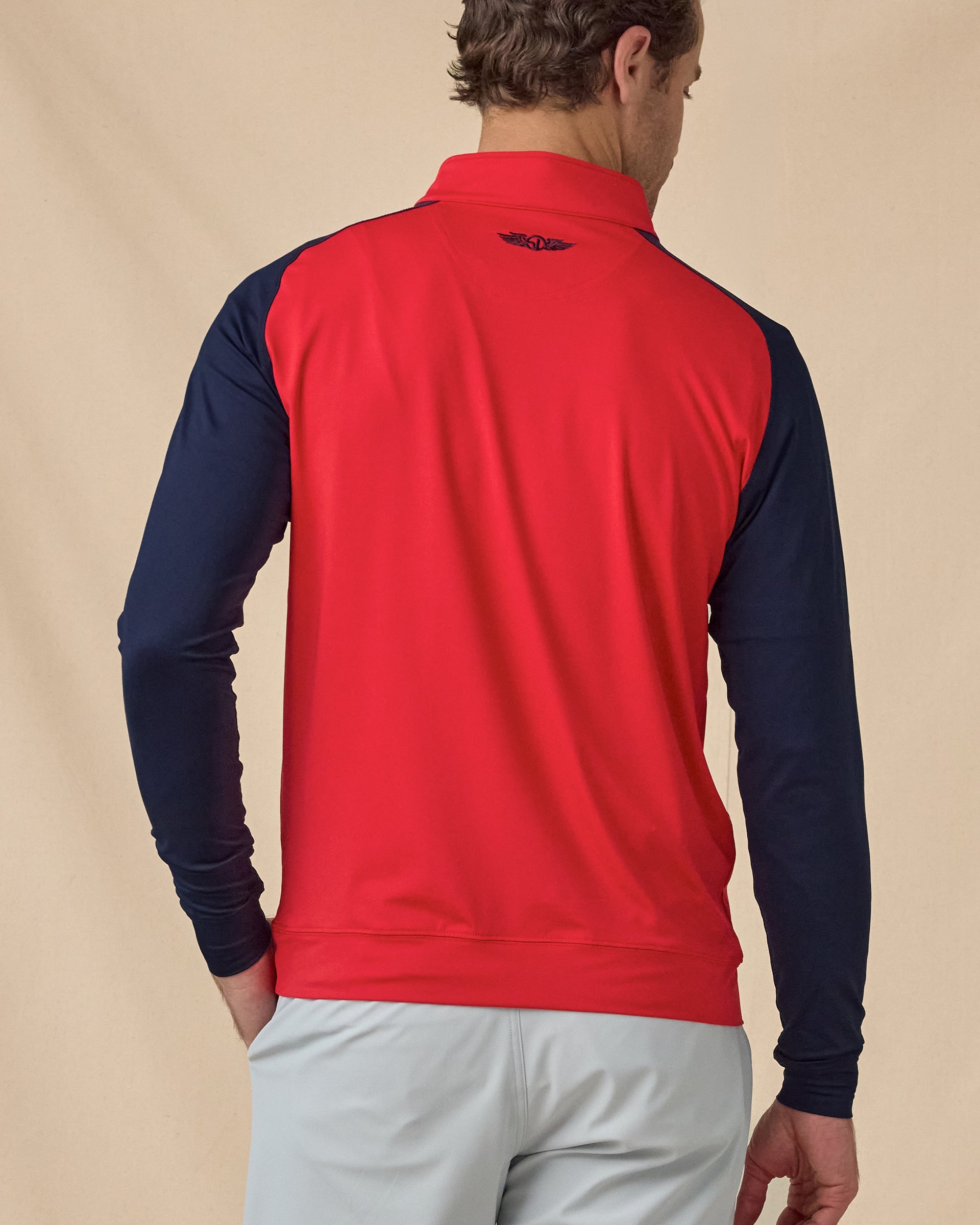 Straight Down Falcon Quarter Zip - Flag Red