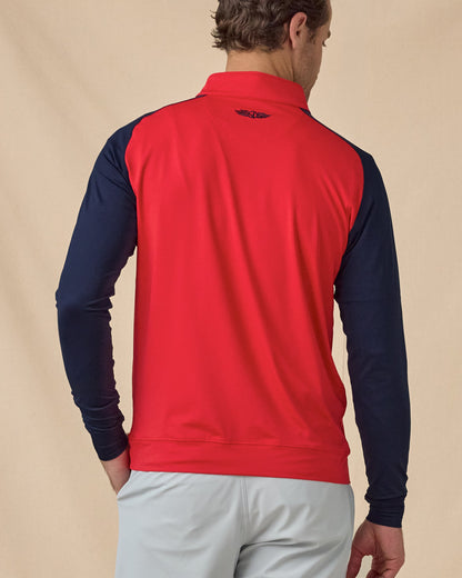 Straight Down Falcon Quarter Zip - Flag Red