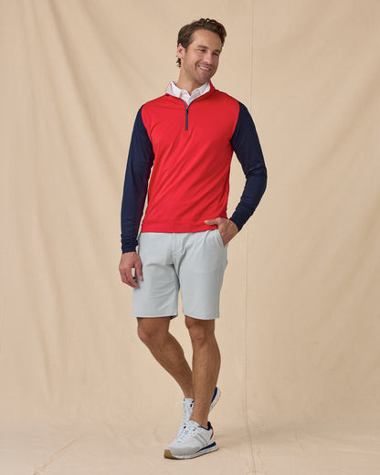 Straight Down Falcon Quarter Zip - Flag Red