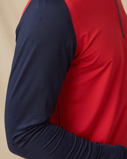 Straight Down Falcon Quarter Zip - Flag Red