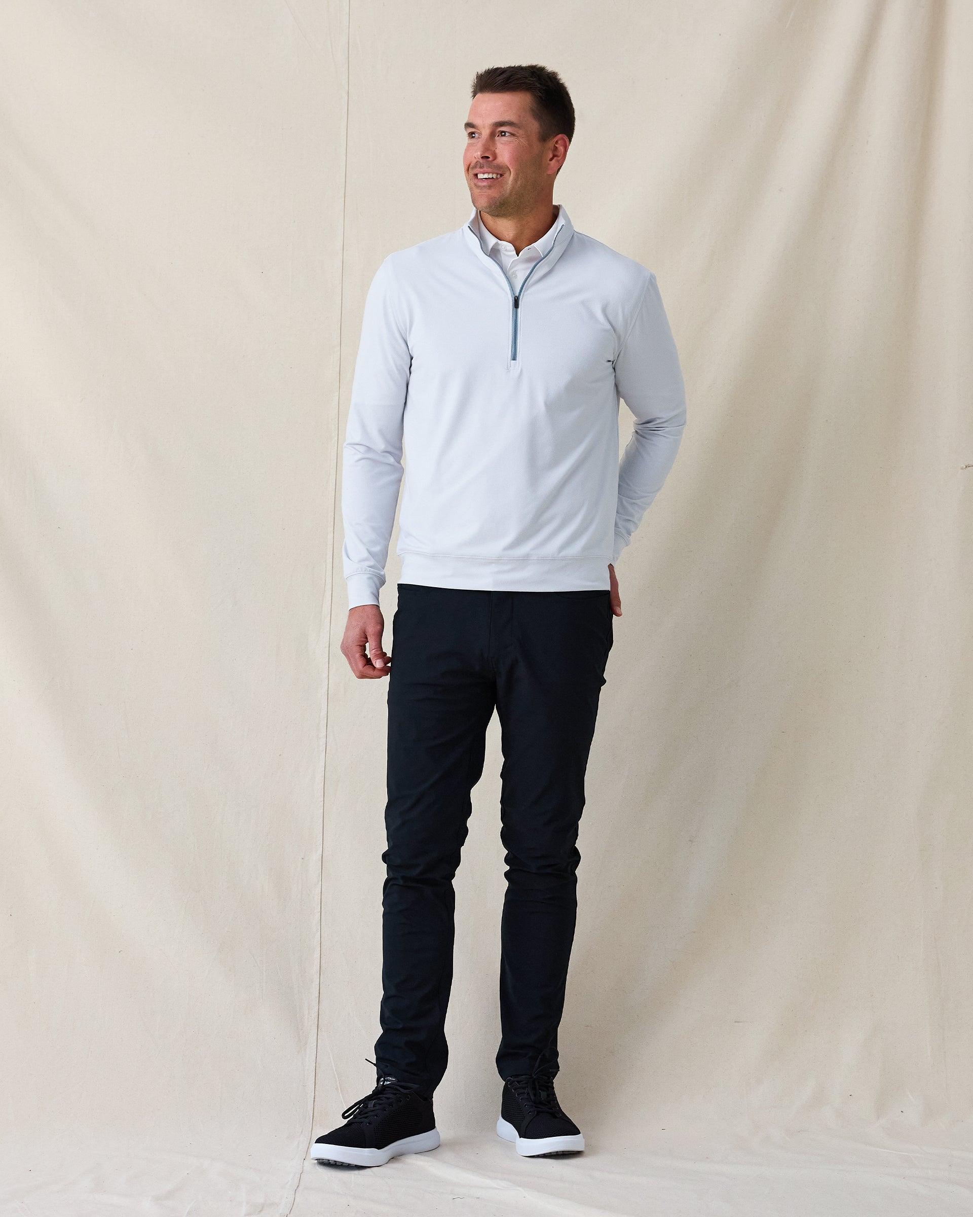Straight Down Ballard Quarter Zip - Silver