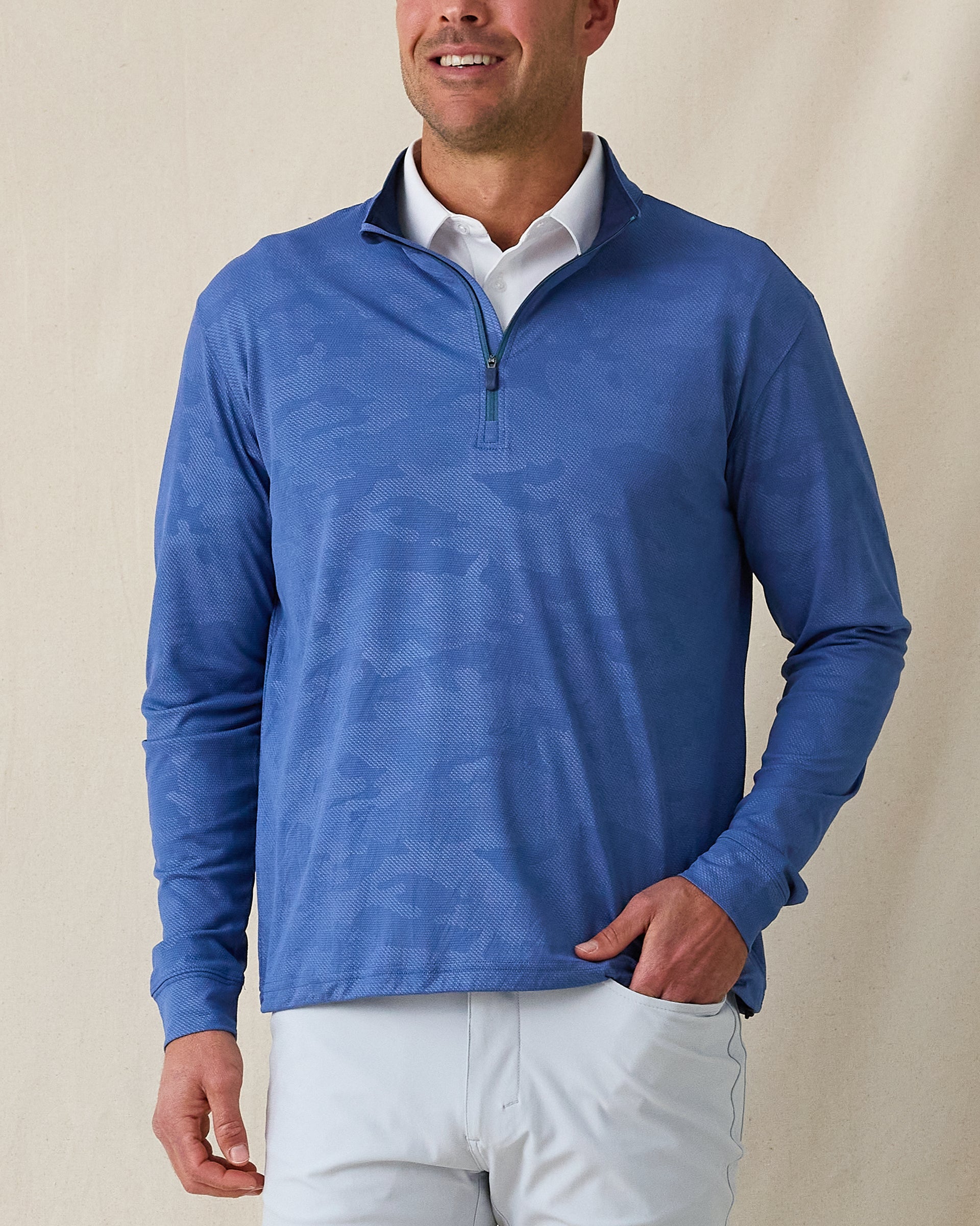 Straight Down Sherman Quarter Zip - Moonlight