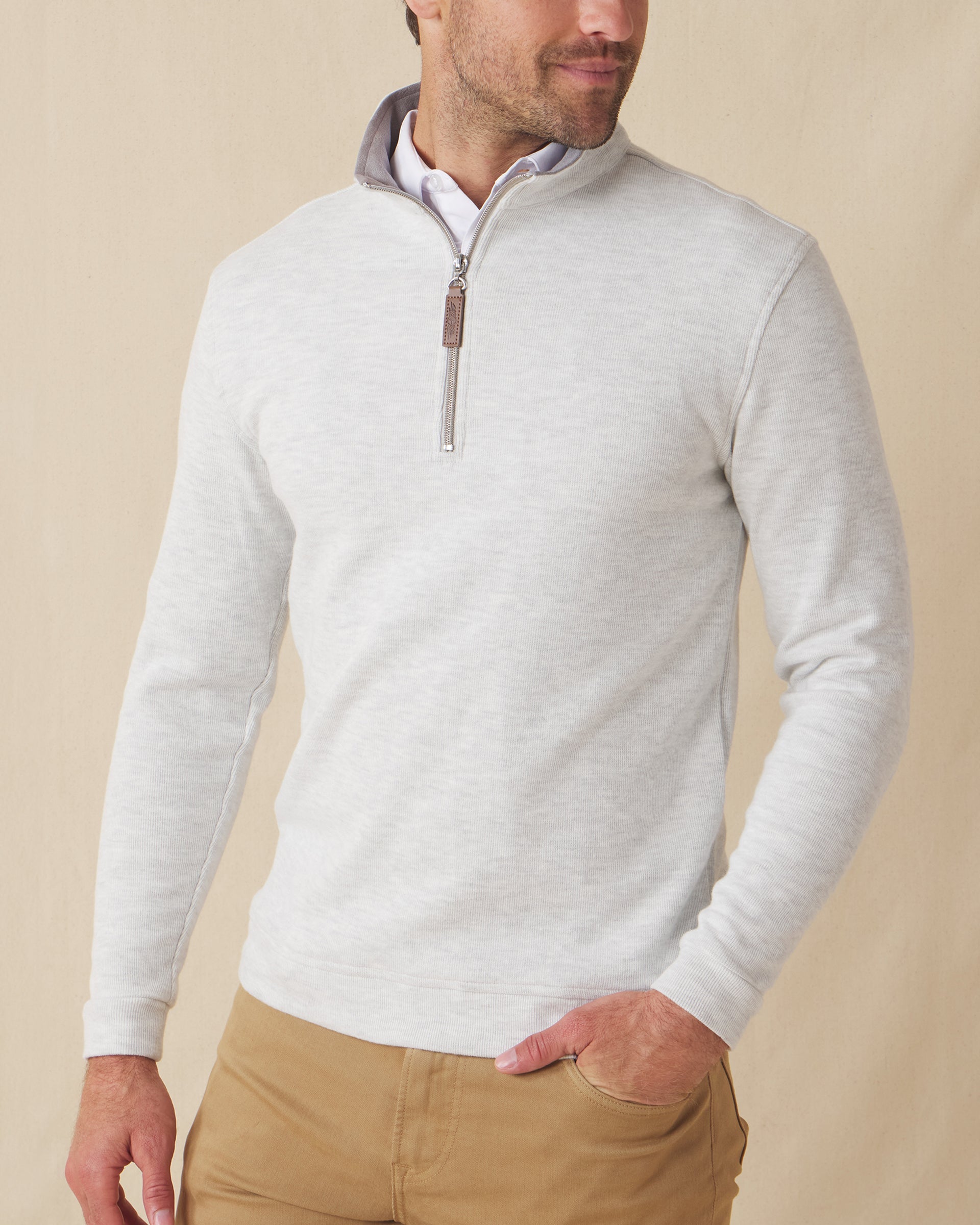 Straight Down Montecito Quarter Zip - Heather