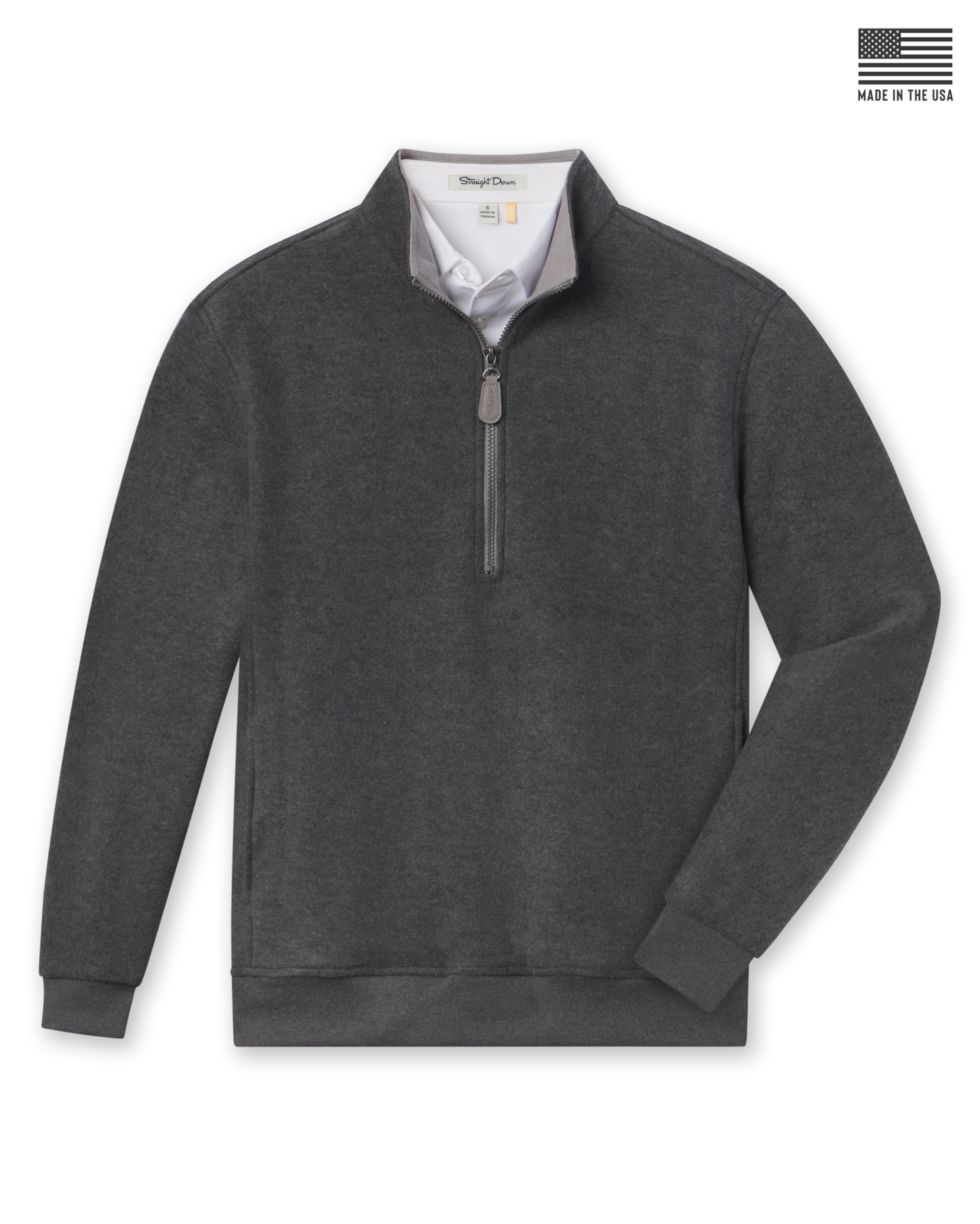 Straight Down Major Quarter Zip - Charcoal