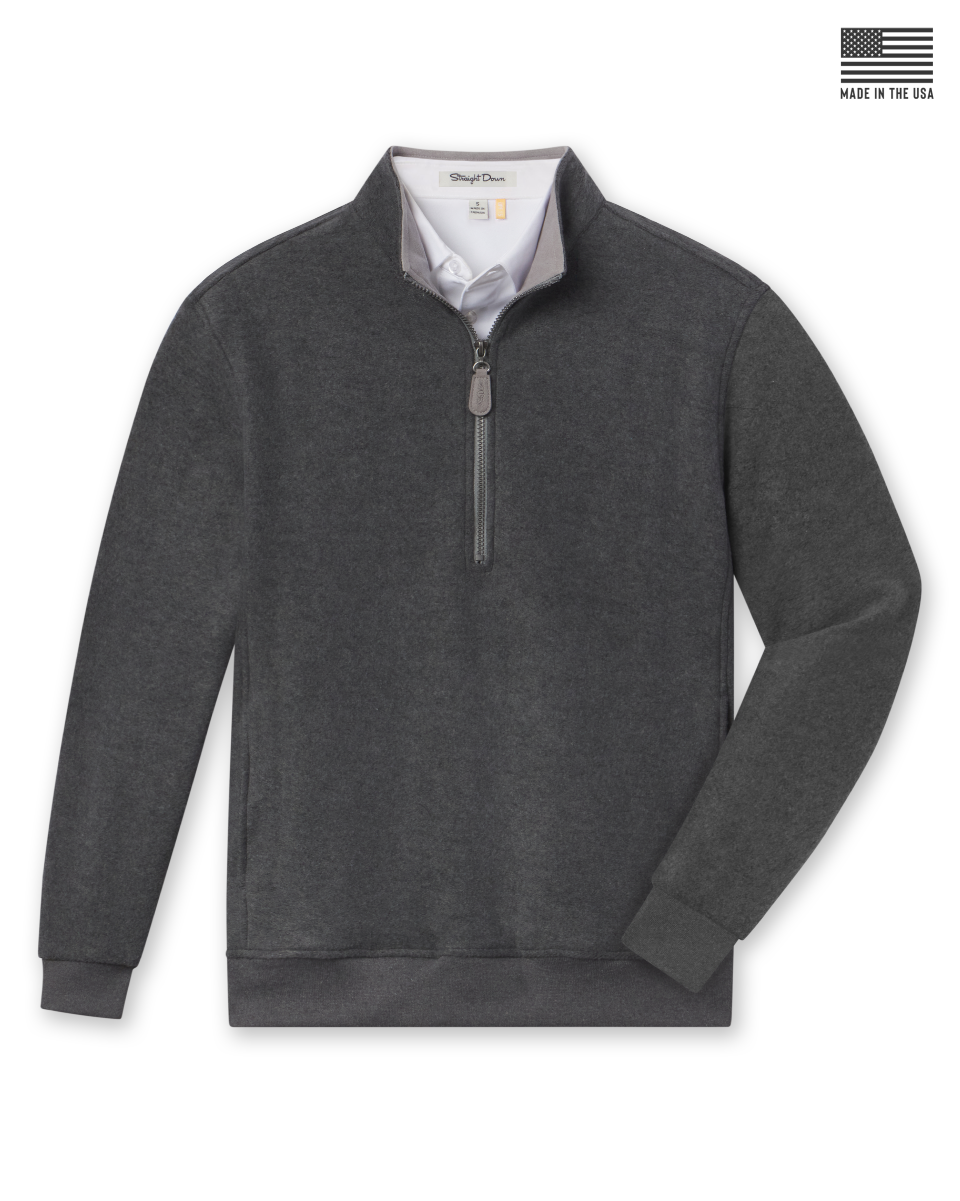 Straight Down Major Quarter Zip - Charcoal