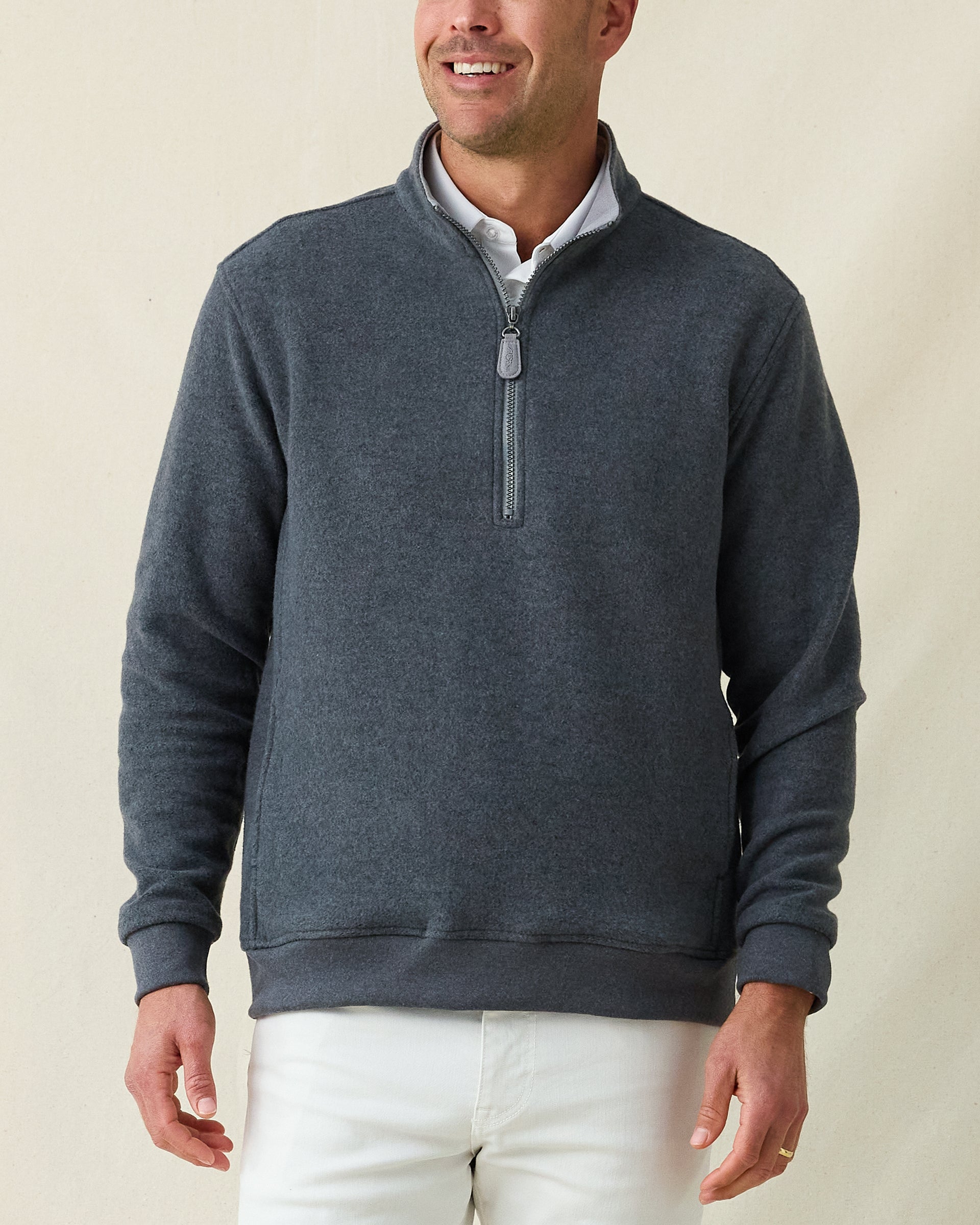 Straight Down Major Quarter Zip - Charcoal