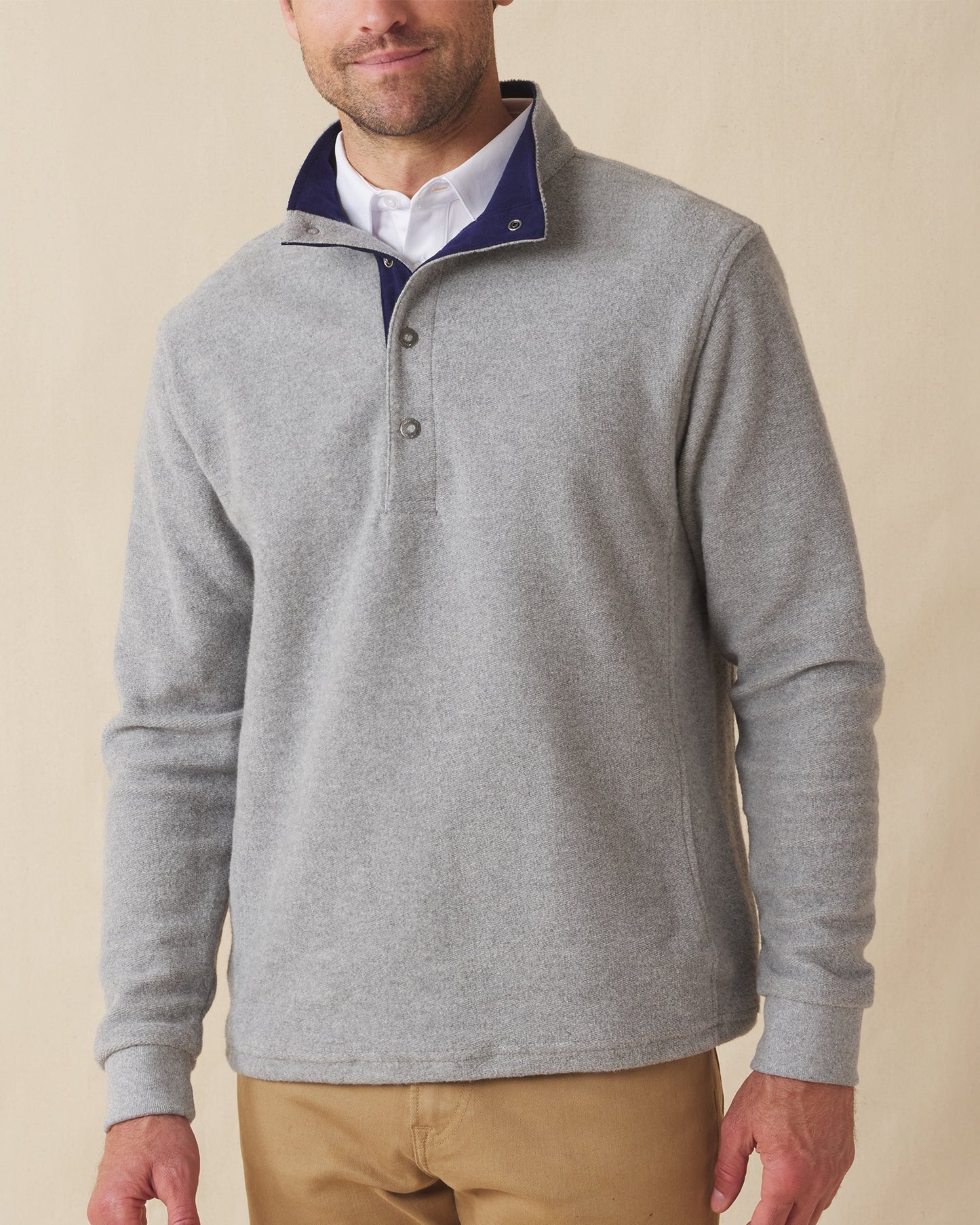 Straight Down Leucadia Quarter Snap Pullover - Heather