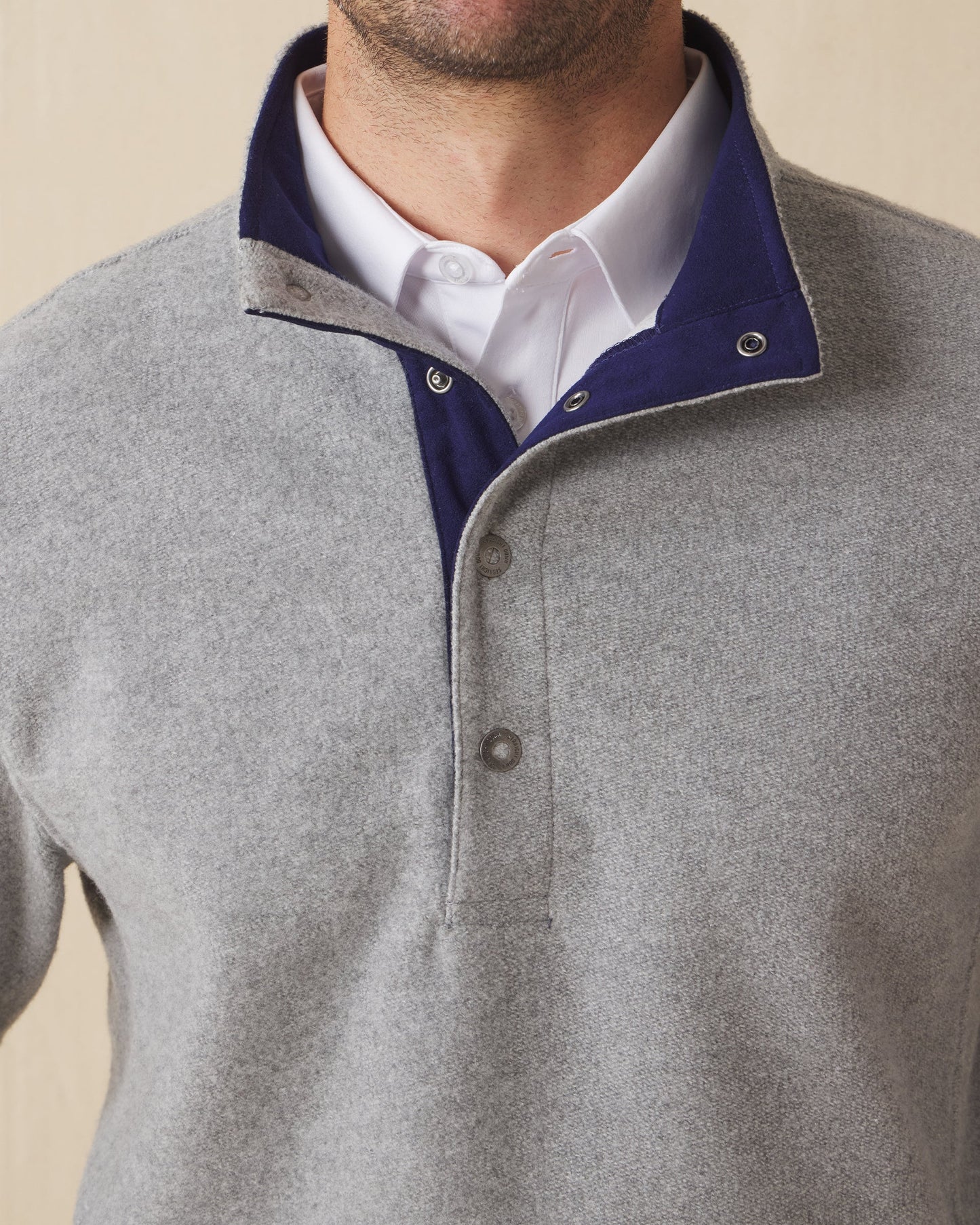 Straight Down Leucadia Quarter Snap Pullover - Heather