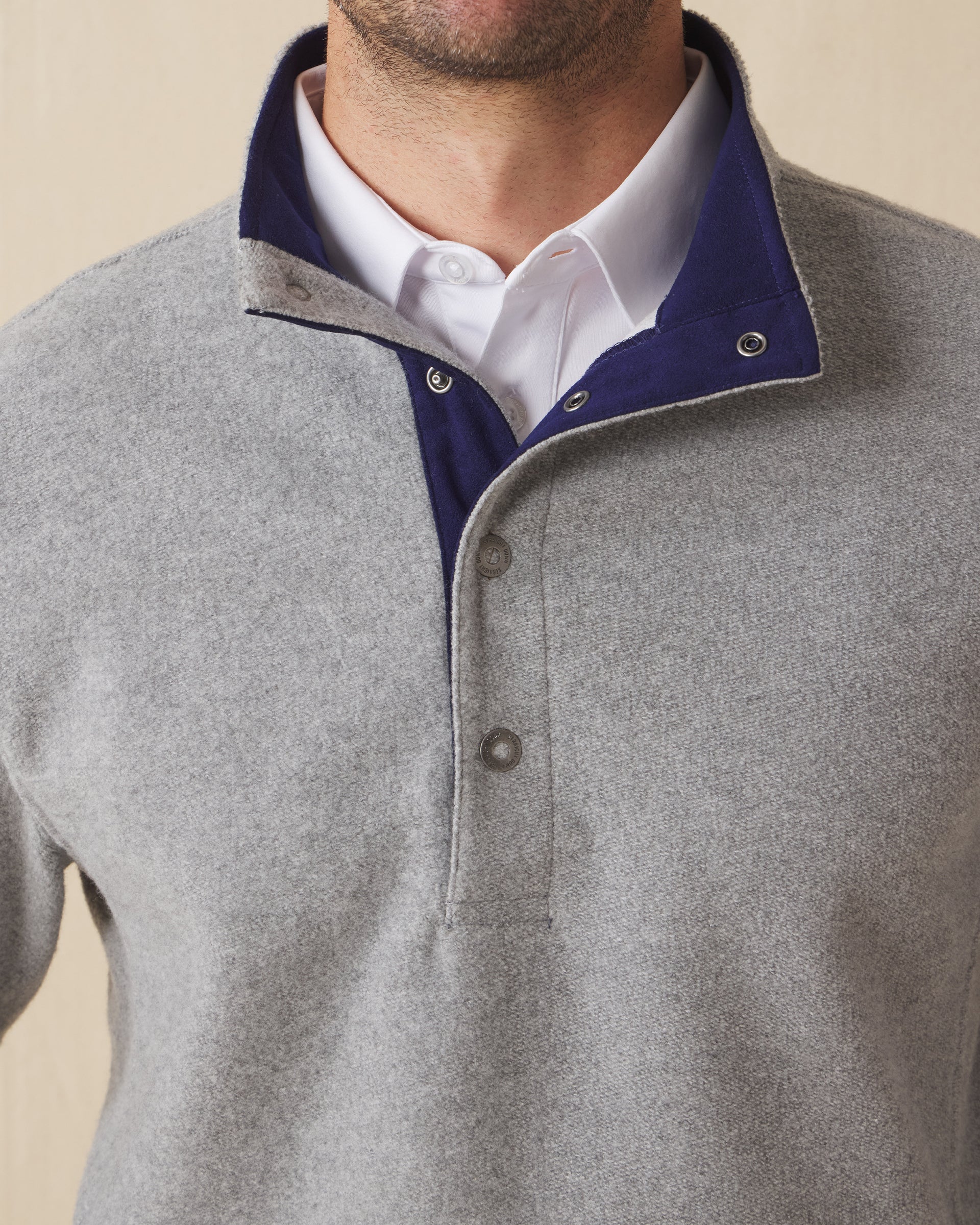 Straight Down Leucadia Quarter Snap Pullover - Heather