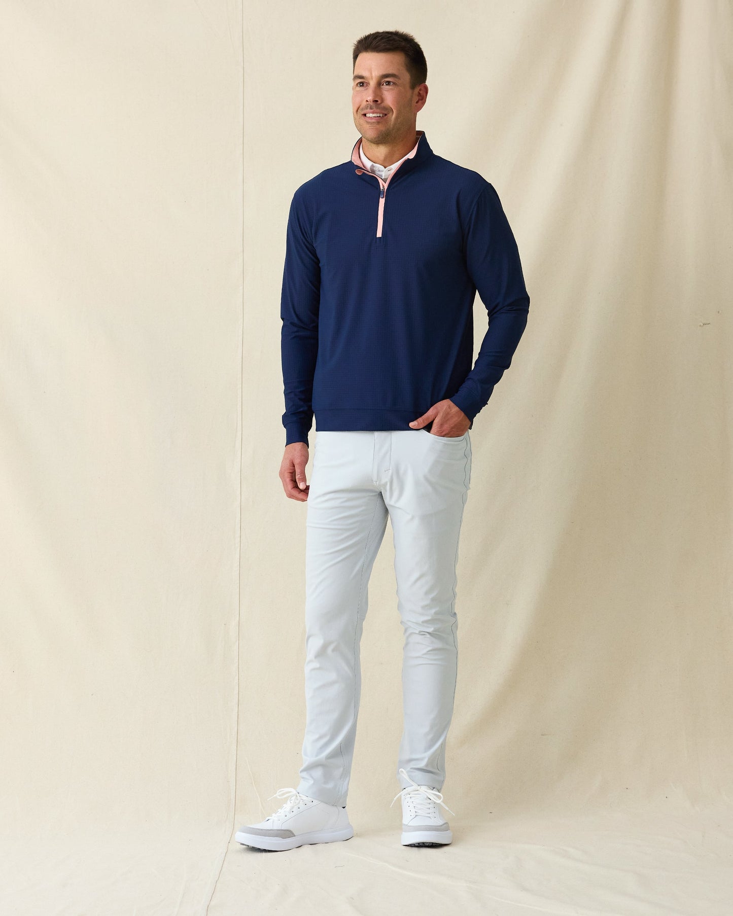 Straight Down Bel Air Quarter Zip - New Indigo