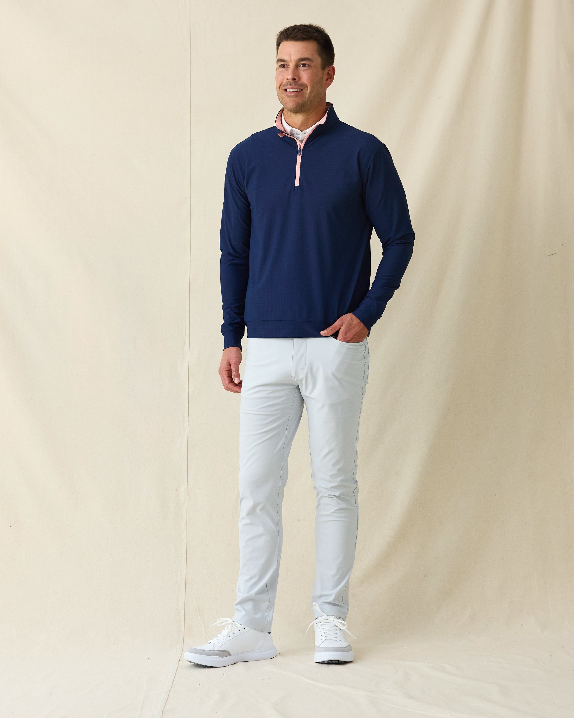 Straight Down Bel Air Quarter Zip - New Indigo