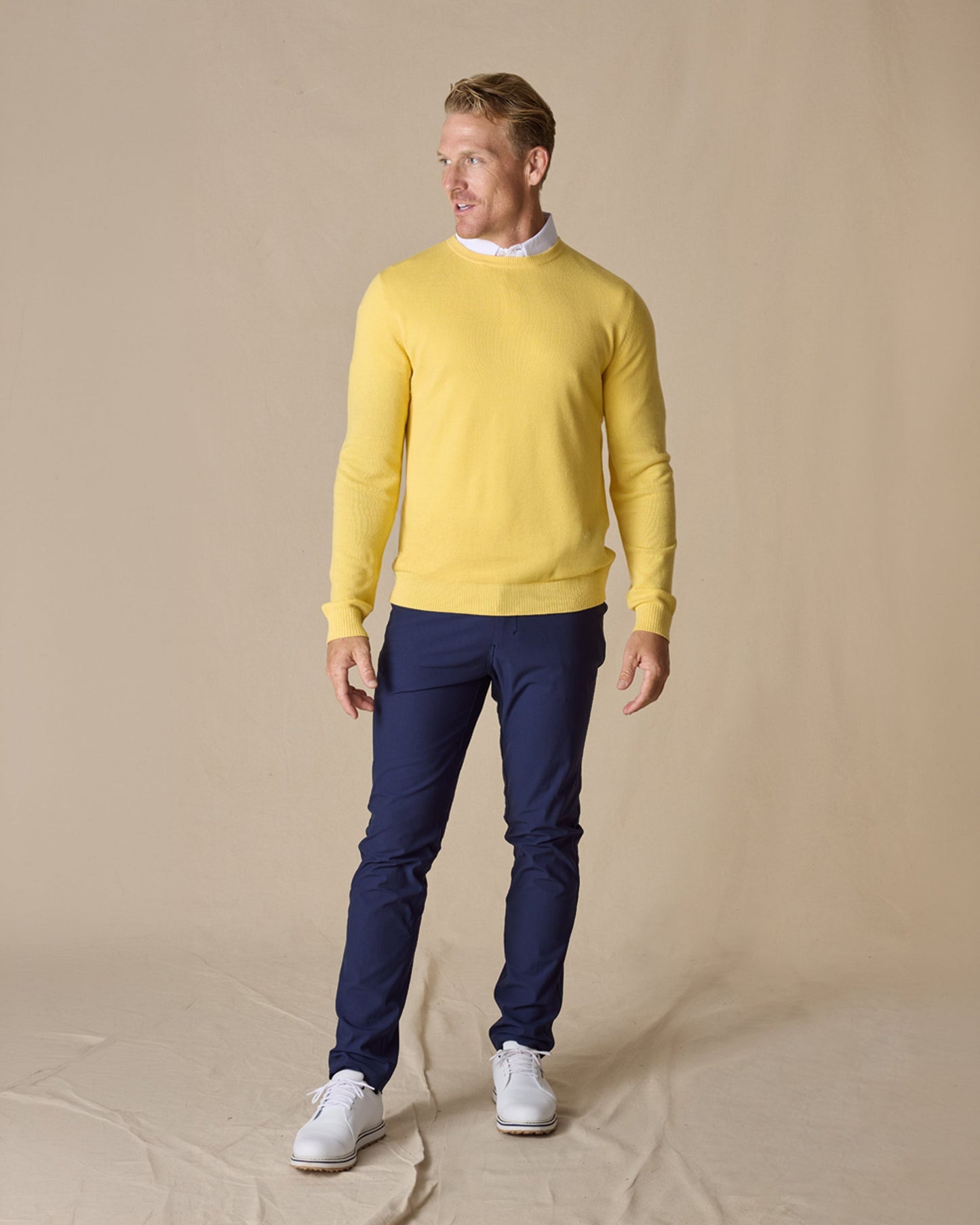 Straight Down Links Crewneck Sweater - Sunshine