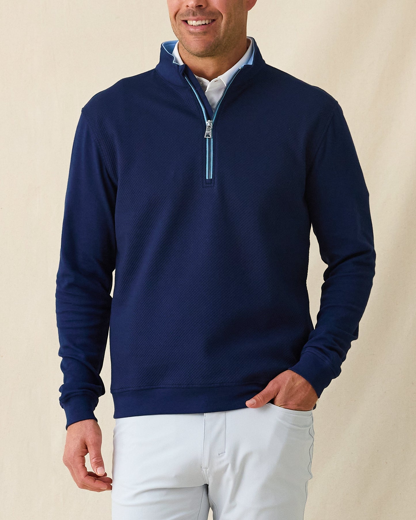 Straight Down Cardiff Quarter Zip - New Indigo