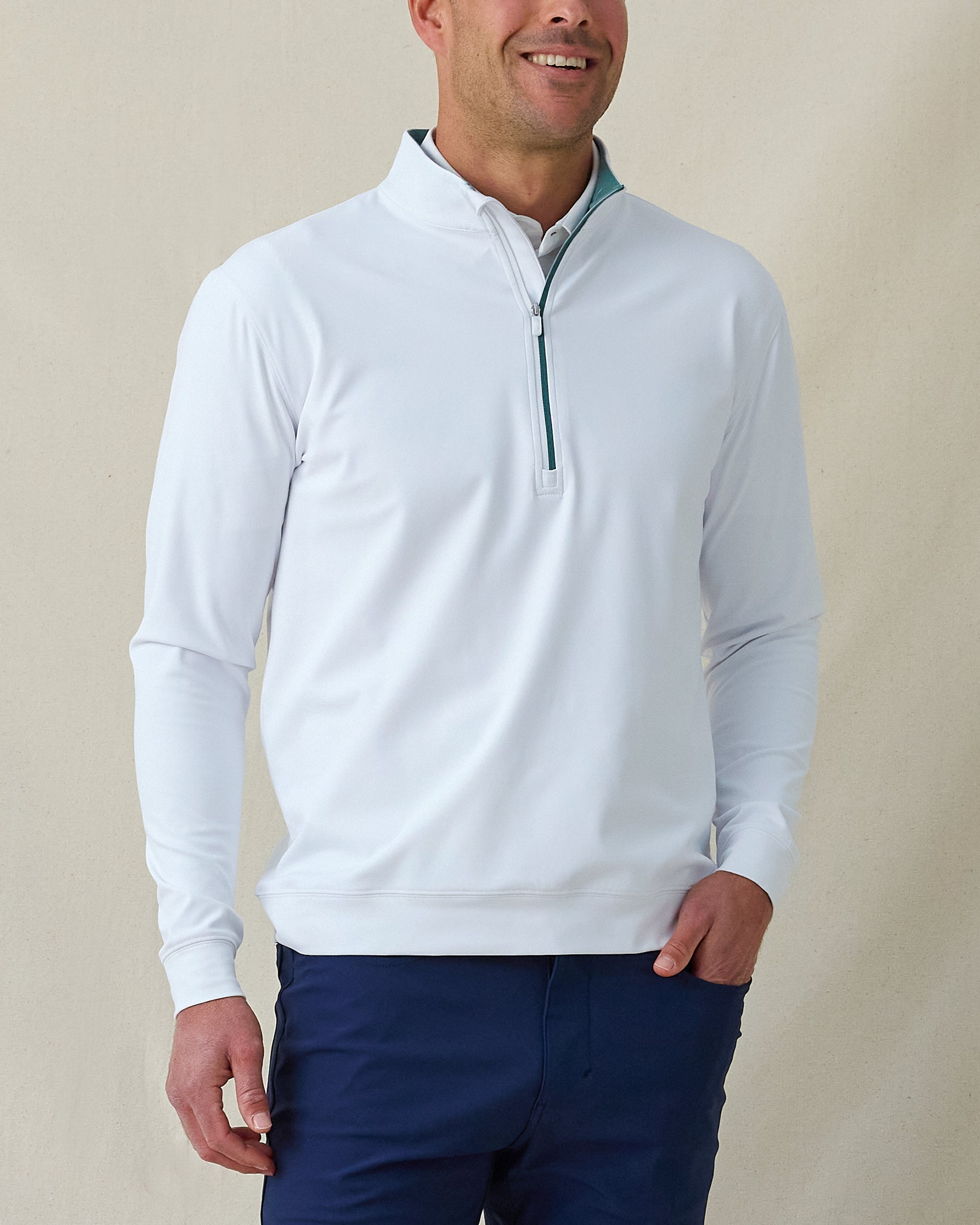 Straight Down Patron Quarter Zip - White Sage