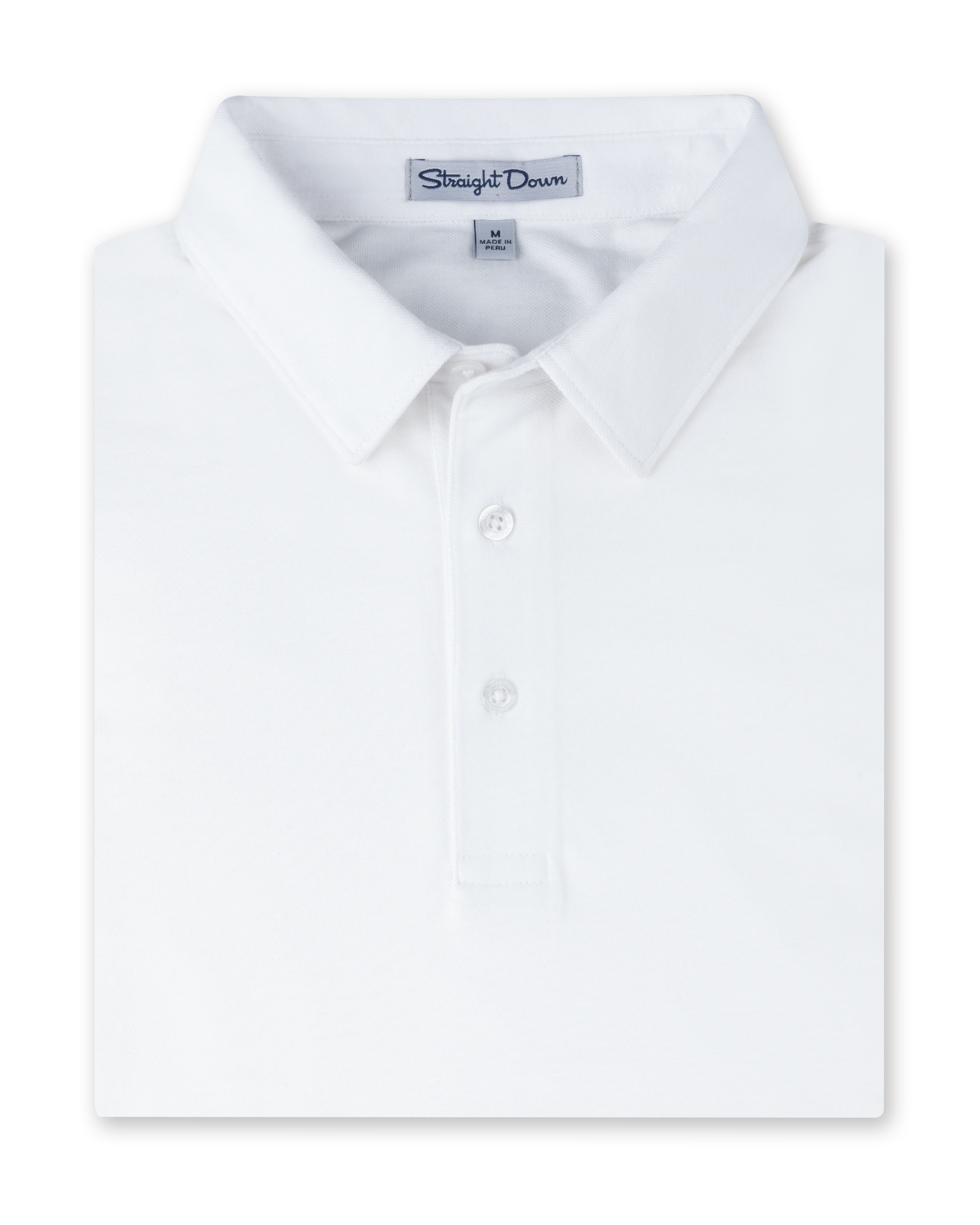 Straight Down Oxford Polo - White