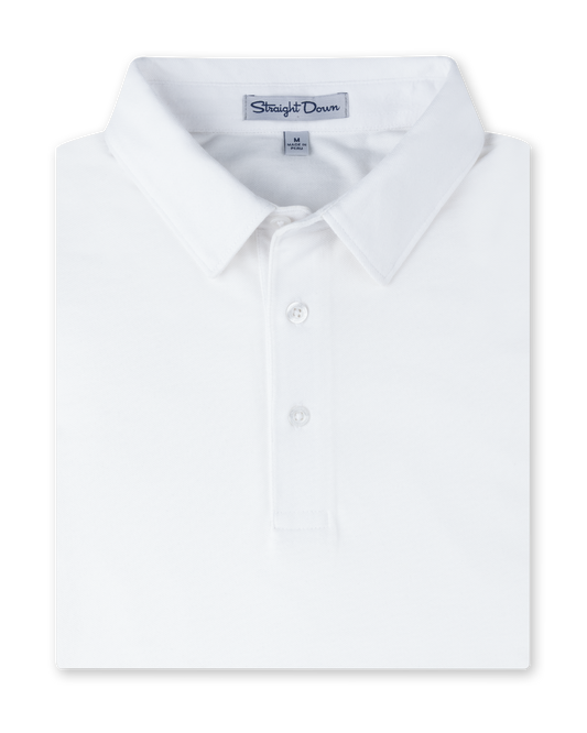 Straight Down Oxford Polo - White