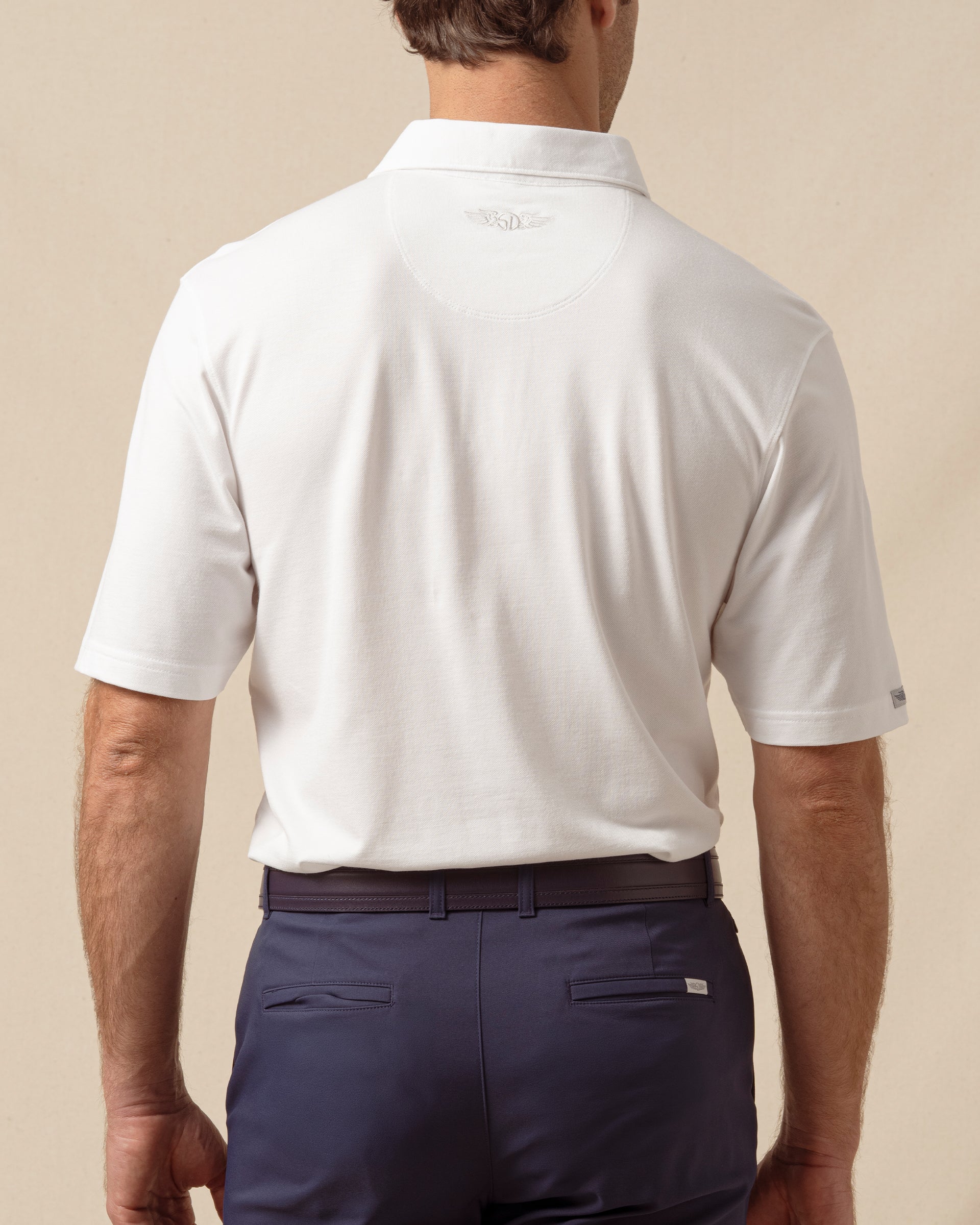 Straight Down Oxford Polo - White