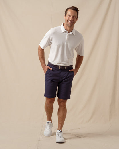 Straight Down Oxford Polo - White
