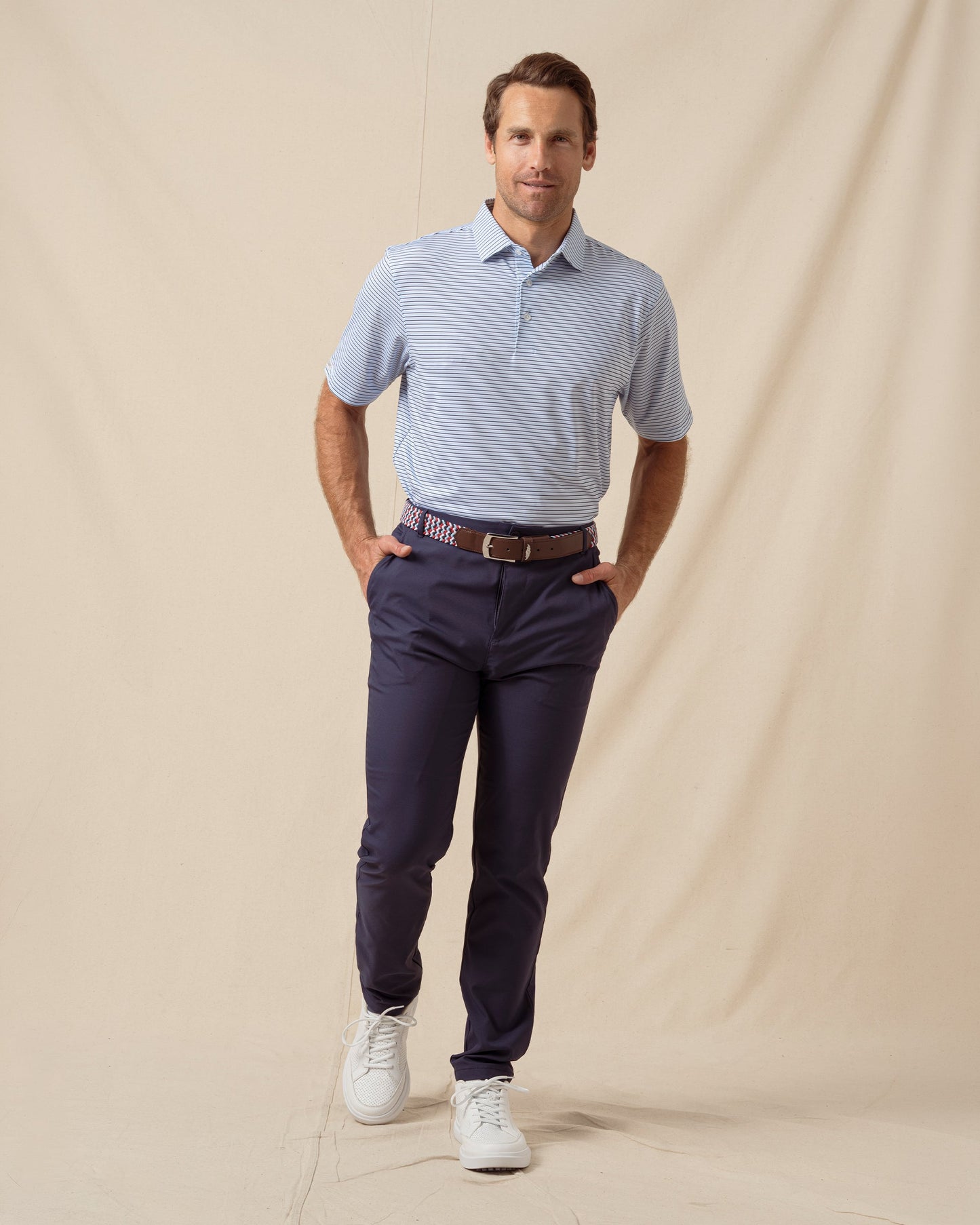 Straight Down Channel Stripe Polo - Nantucket