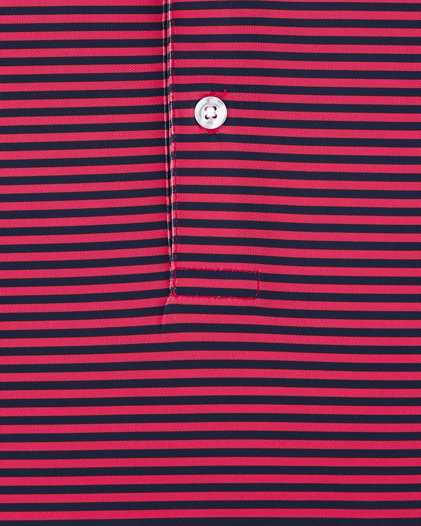 Straight Down Del Mar Stripe Polo - New Indigo / Flag Red
