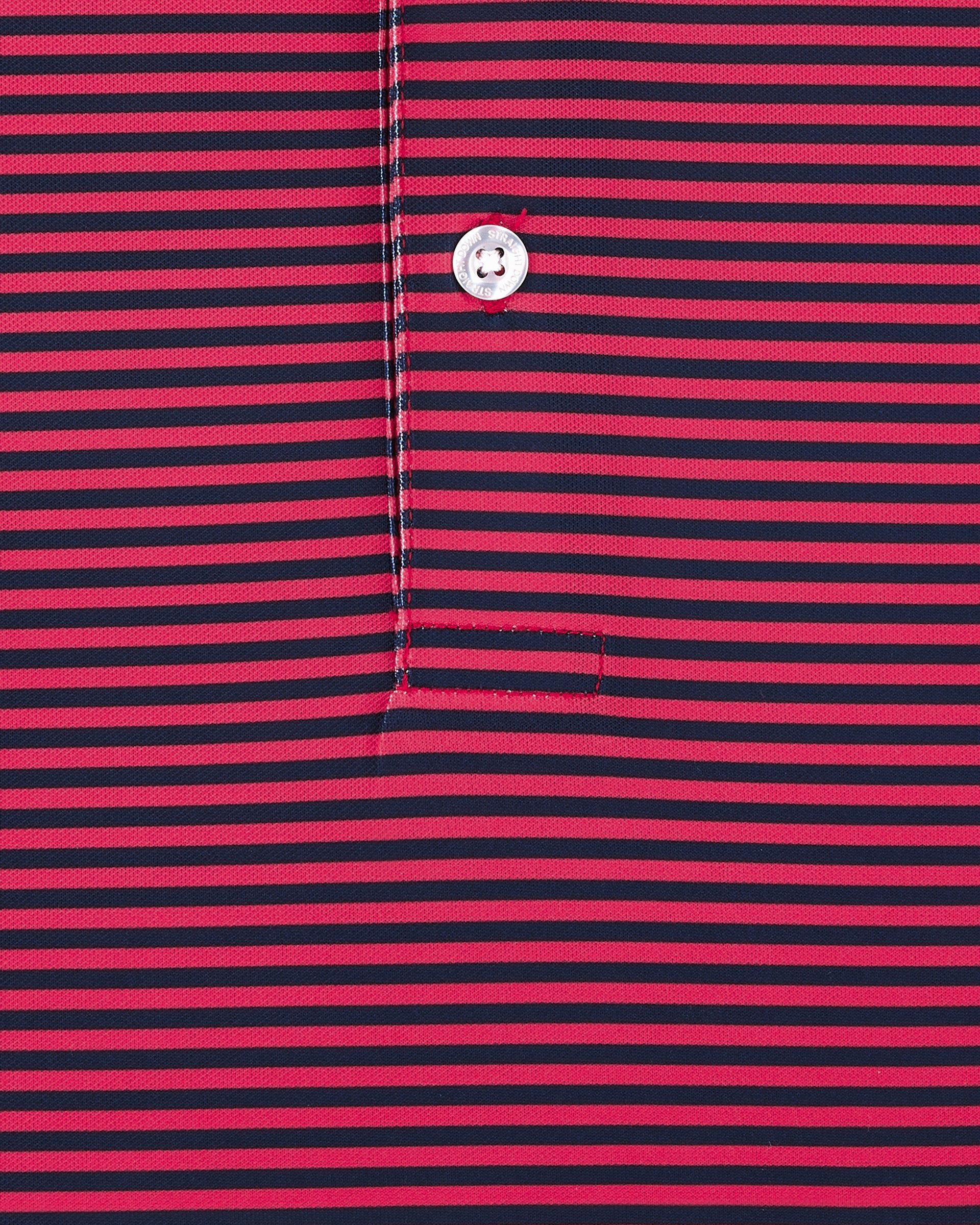 Straight Down Del Mar Stripe Polo - New Indigo / Flag Red